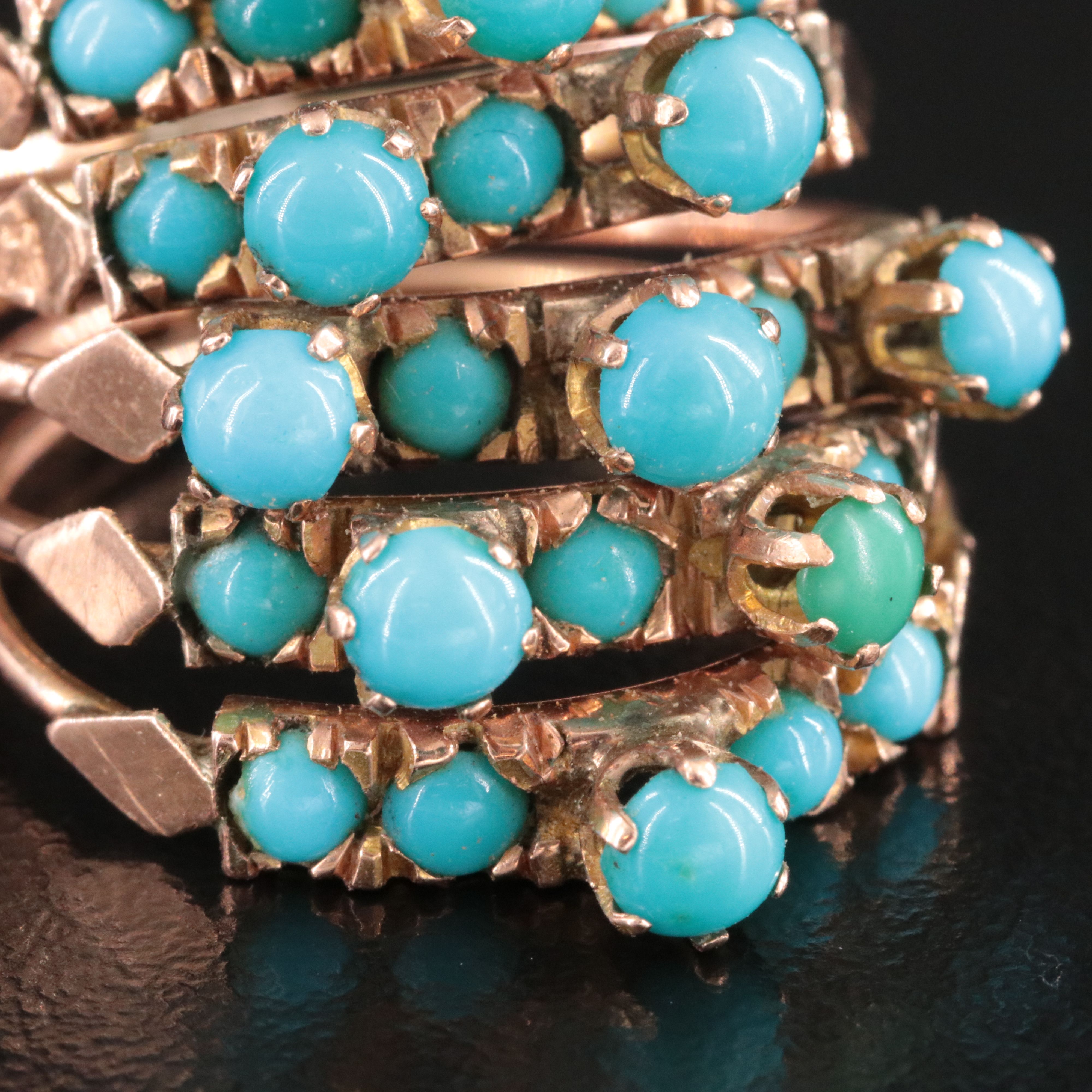 14K Rose Gold Turquoise Stacking Rings