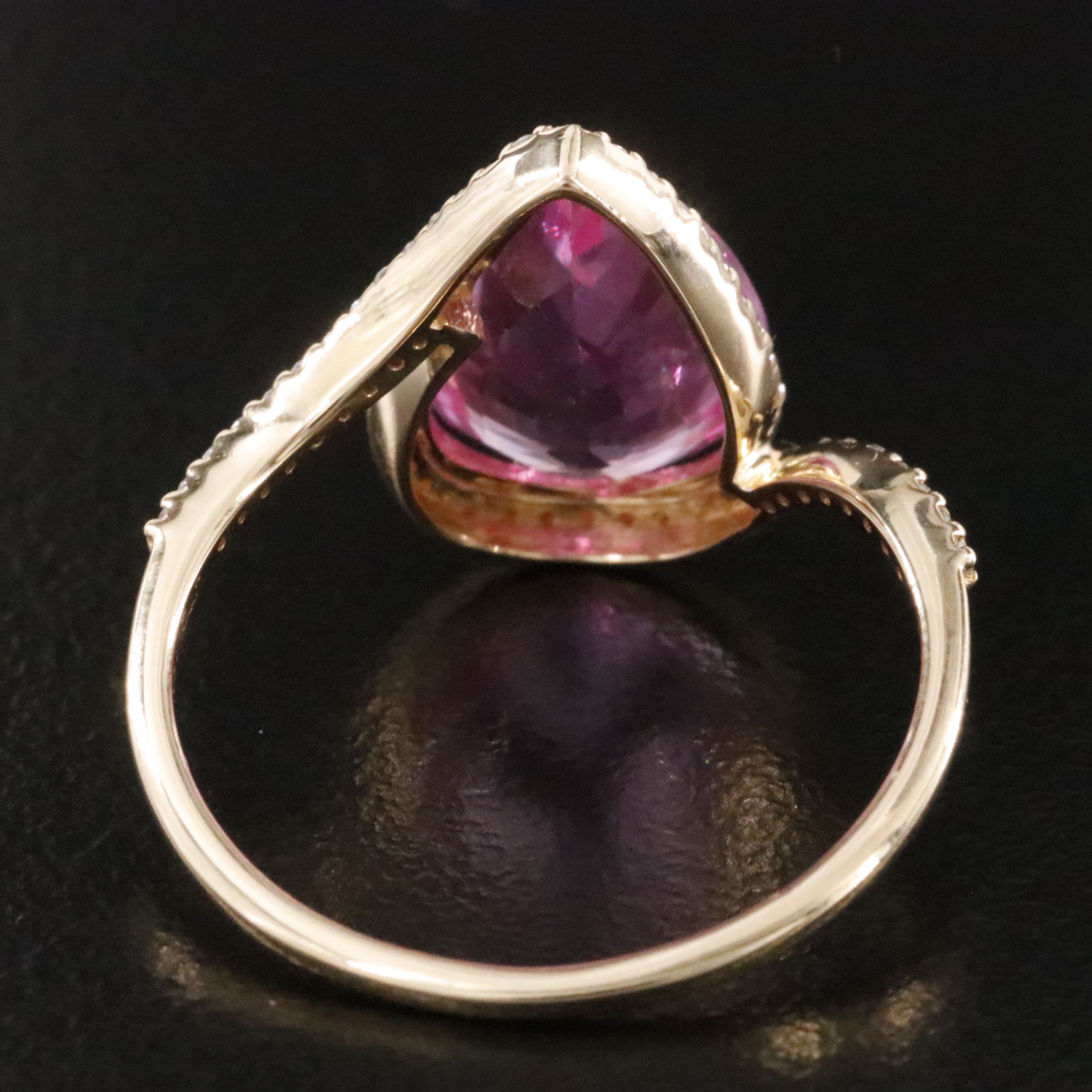 14K 3.55 CT Lab Grown Sapphire and Moissanite Ring