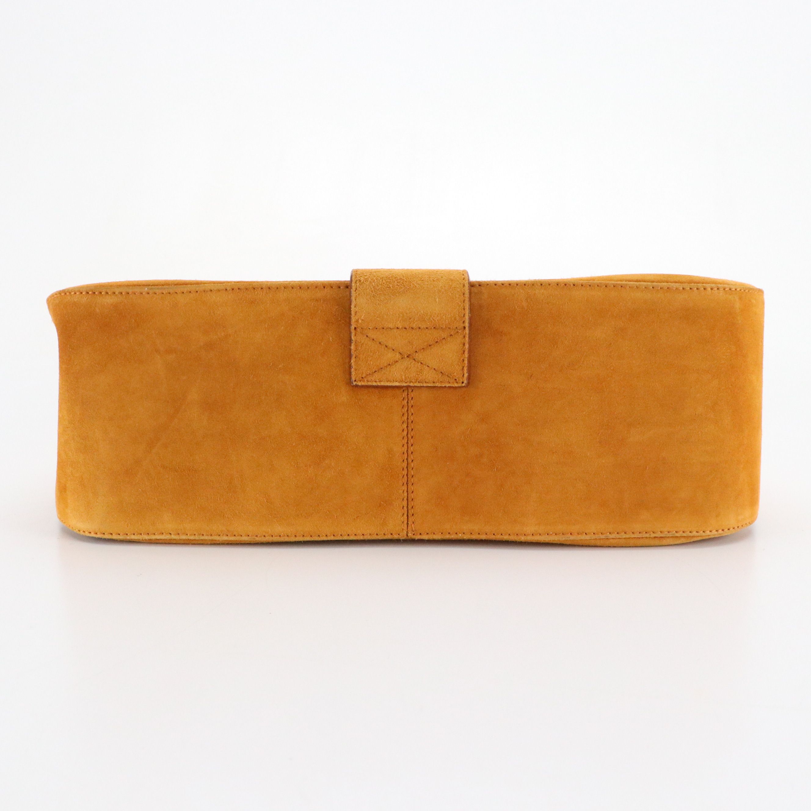 Salvatore Ferragamo Double Gancini Closure Hobo Tote in Brown Suede Leather