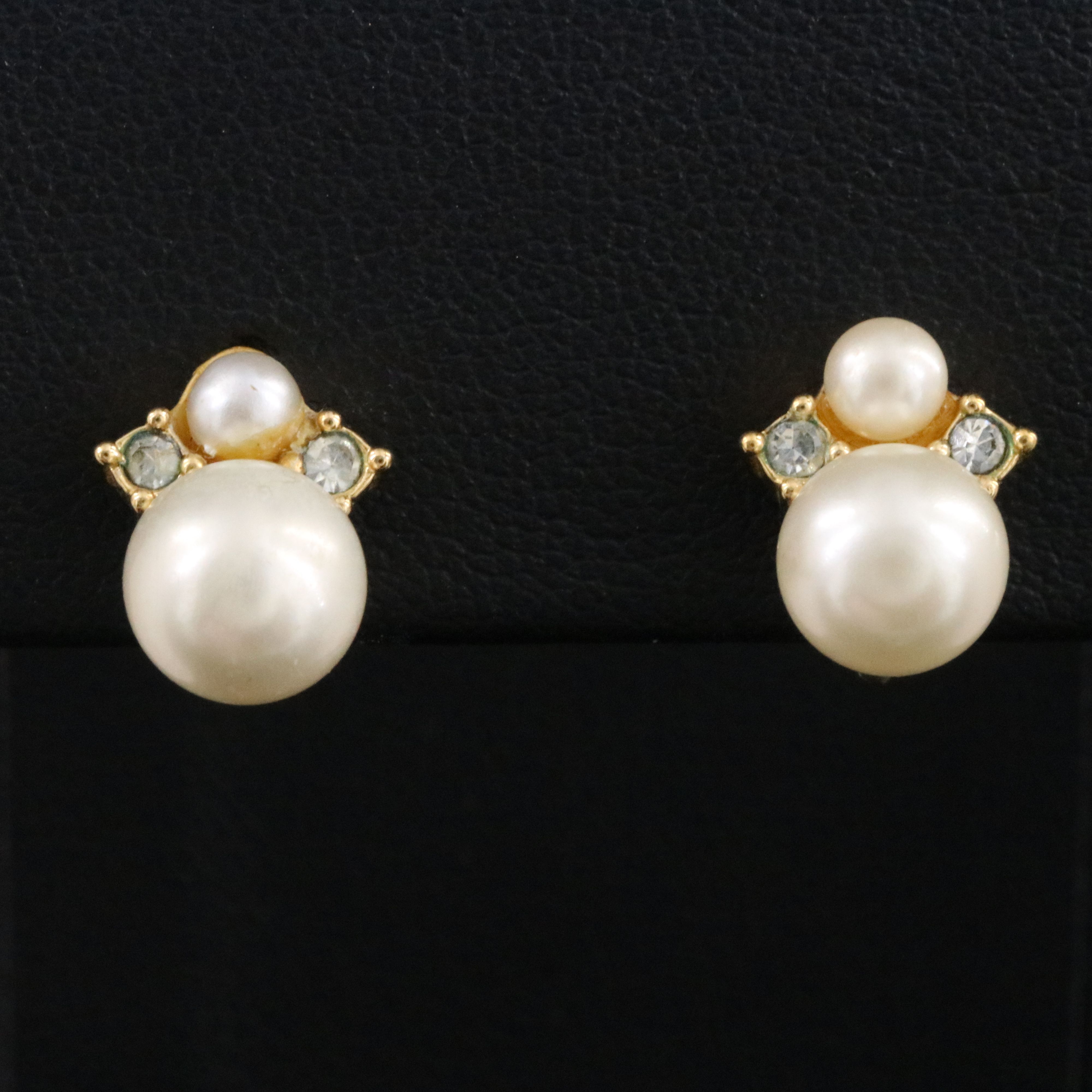 Christian Dior Faux Pearl Clip Earrings
