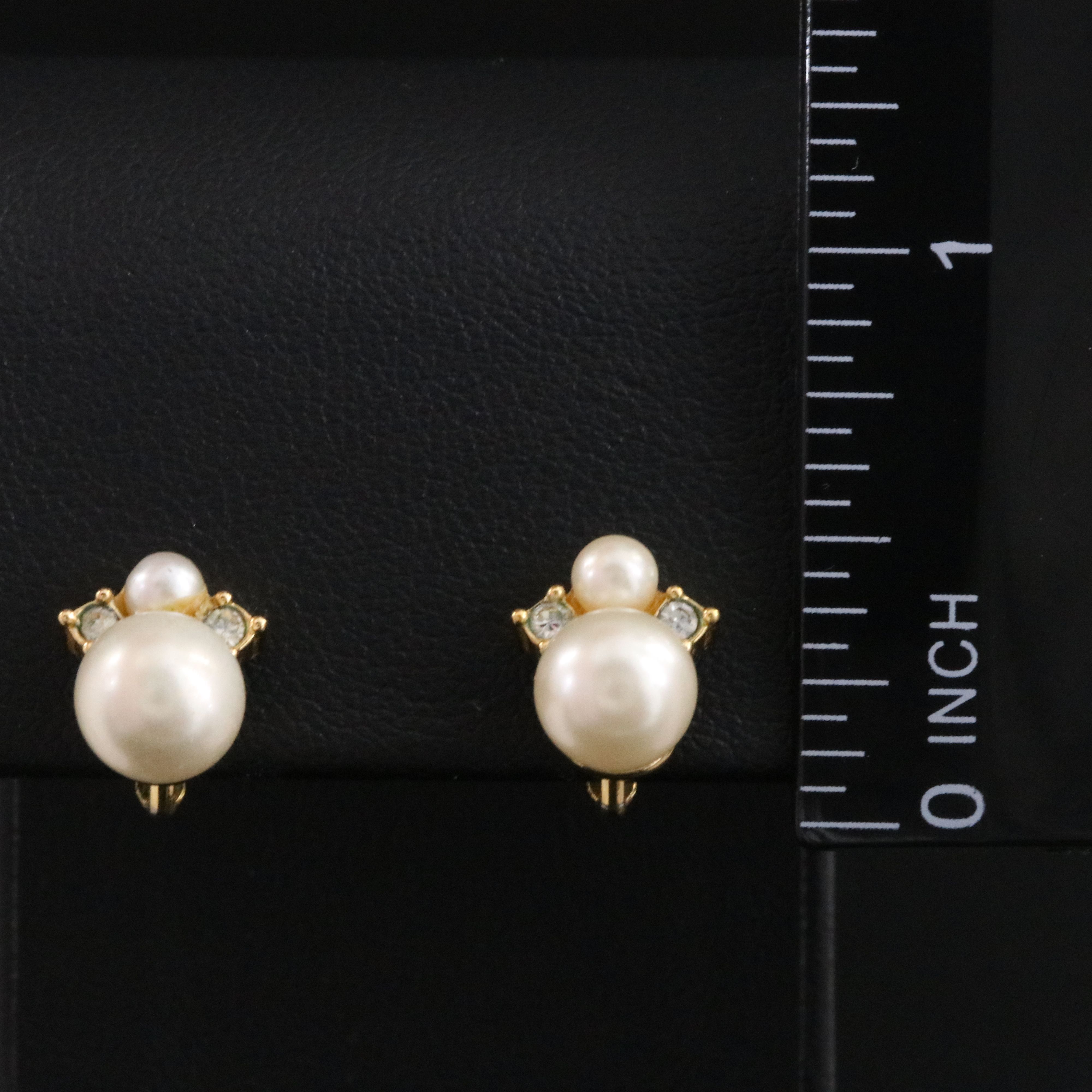 Christian Dior Faux Pearl Clip Earrings