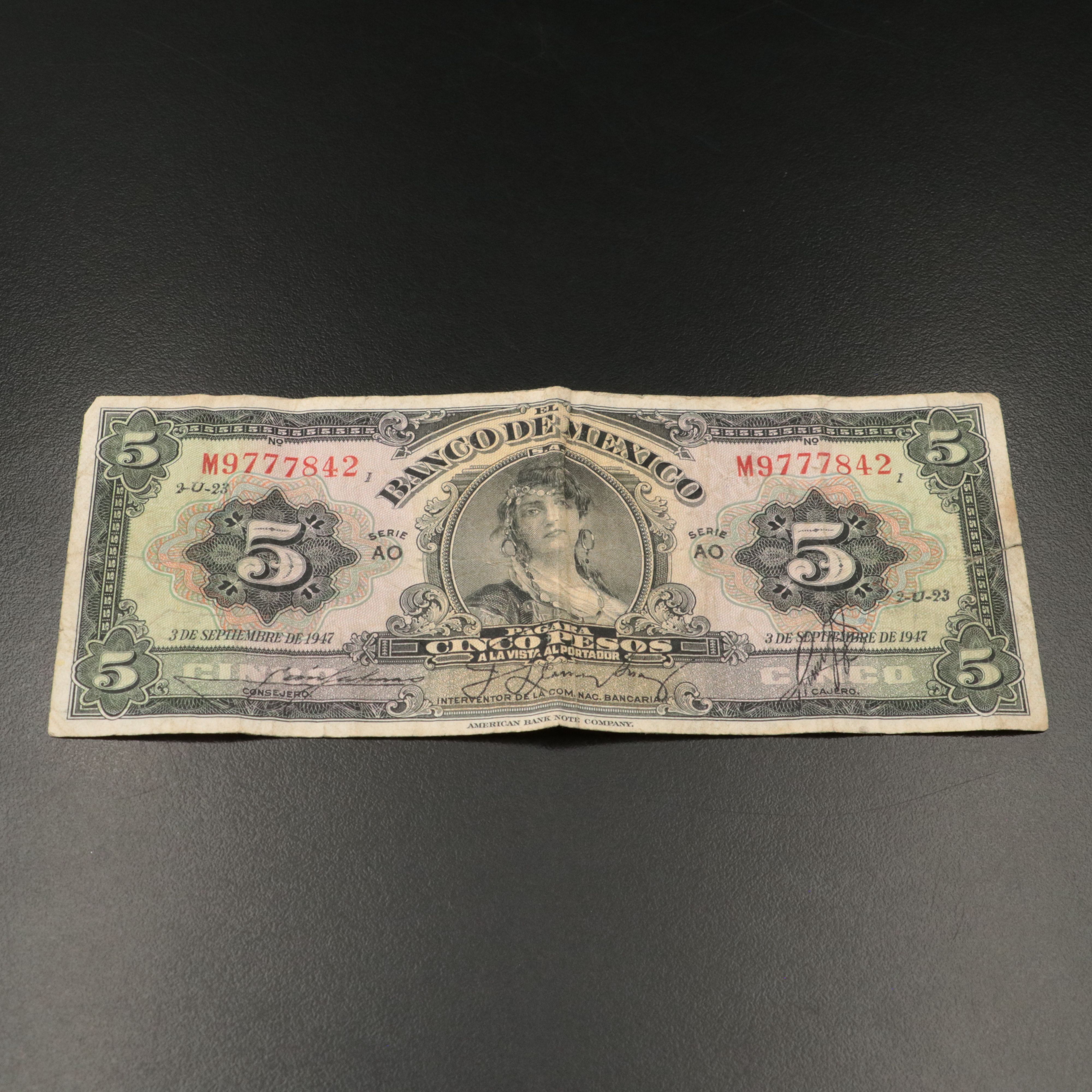1947 5-Pesos Mexico Banknote