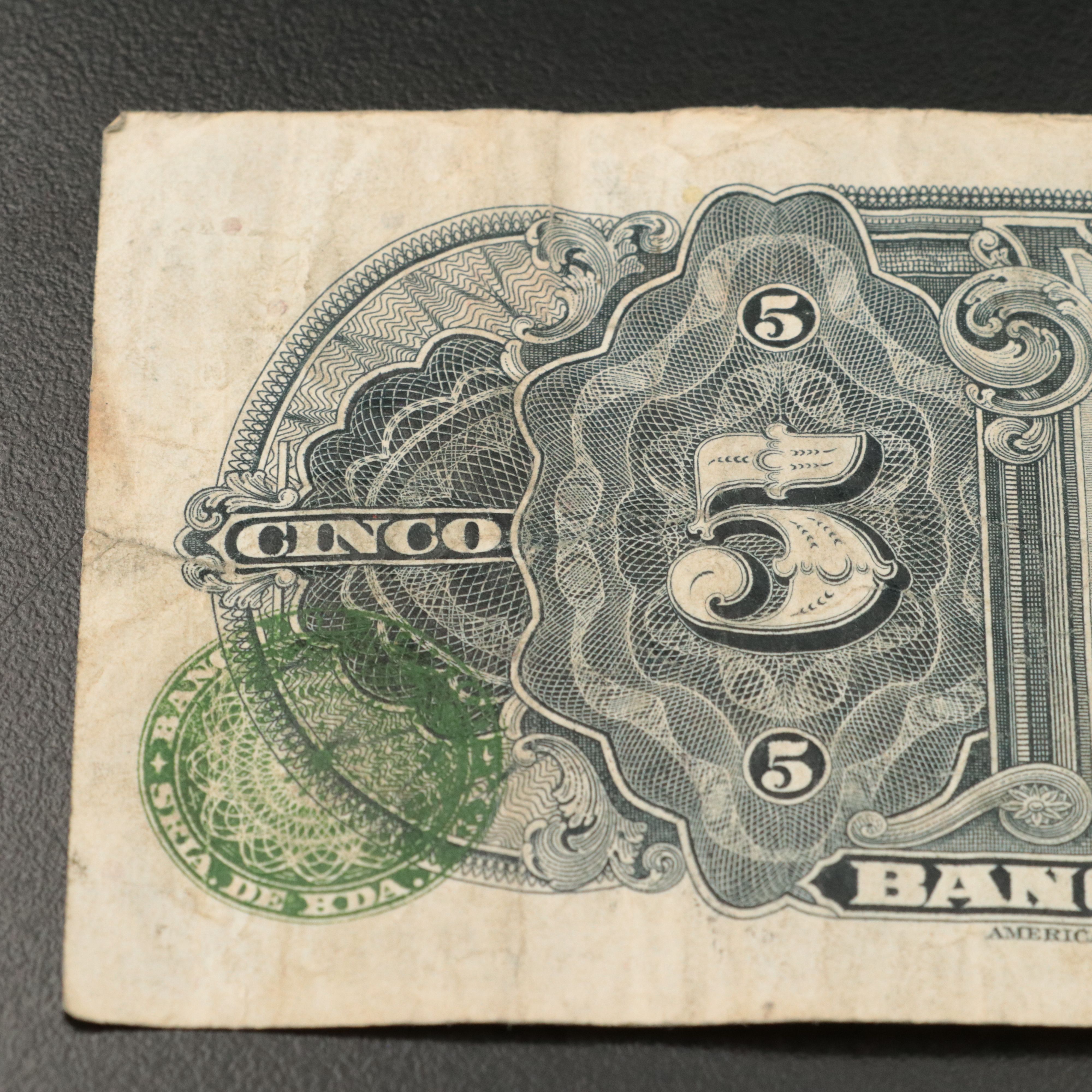 1947 5-Pesos Mexico Banknote