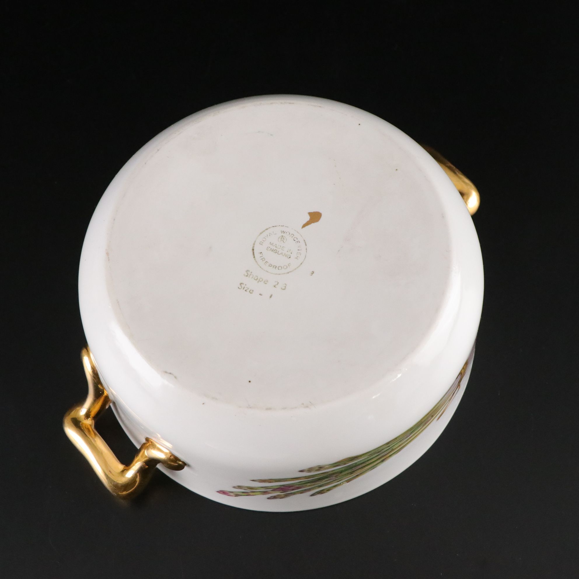 Royal Worcester "Evesham Gold" Lidded Casserole with Clock Garniture Urns