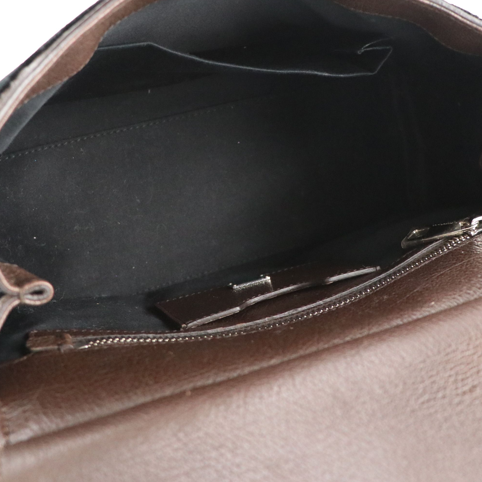 Dolce & Gabbana Miss Sicily Two-Way Bag in Brown Leather & Velvet Lace Detailing