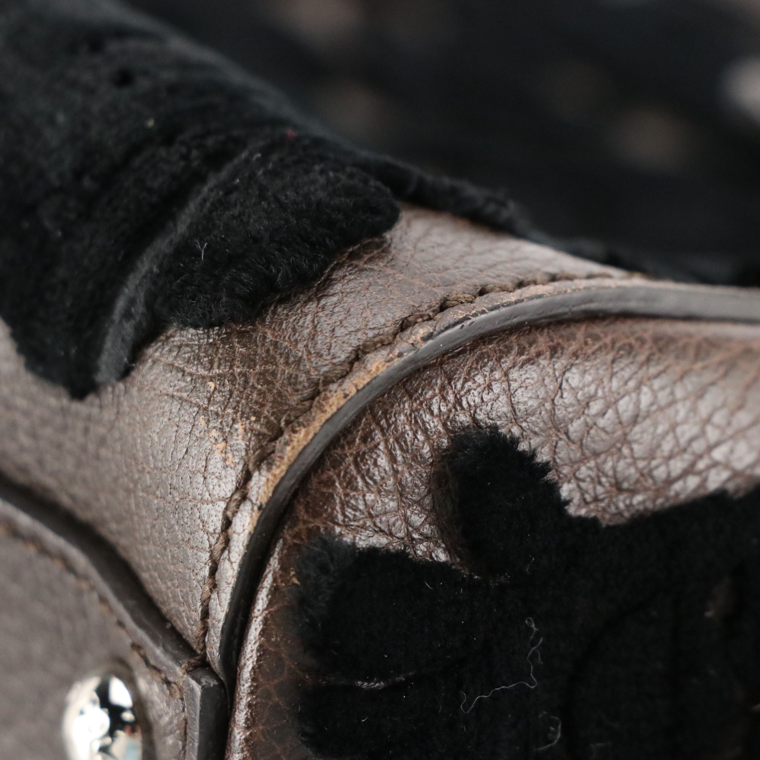 Dolce & Gabbana Miss Sicily Two-Way Bag in Brown Leather & Velvet Lace Detailing