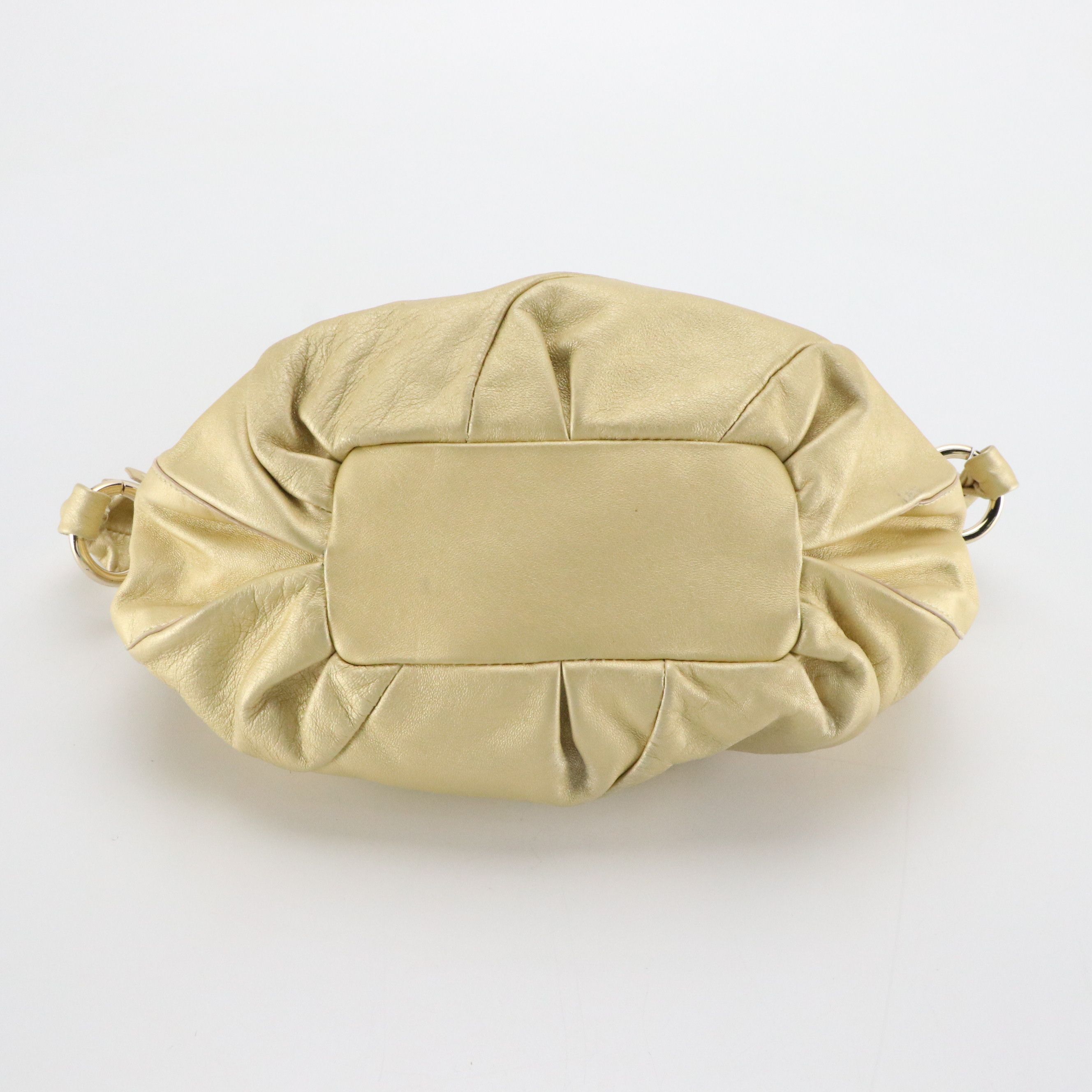 Celine Bittersweet Hobo Shoulder Bag in Metallic Gold Grained Calfskin Leather