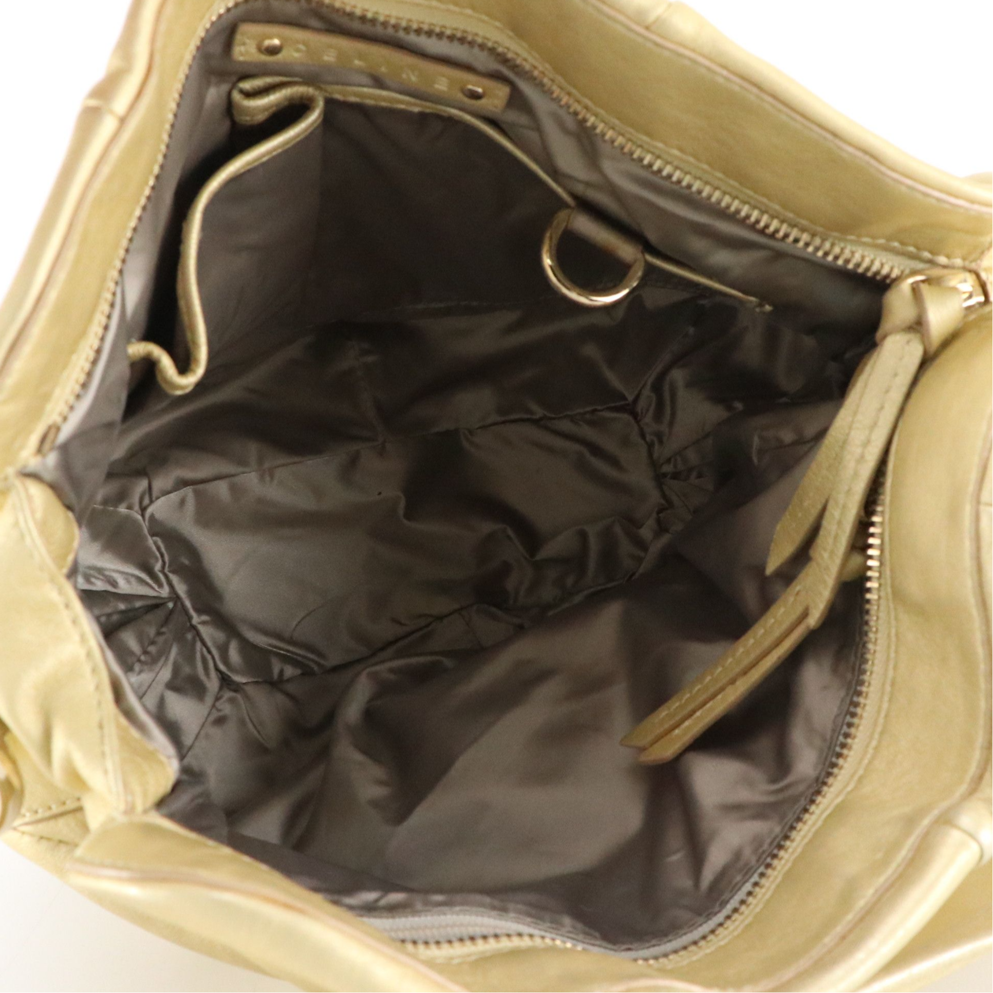 Celine Bittersweet Hobo Shoulder Bag in Metallic Gold Grained Calfskin Leather