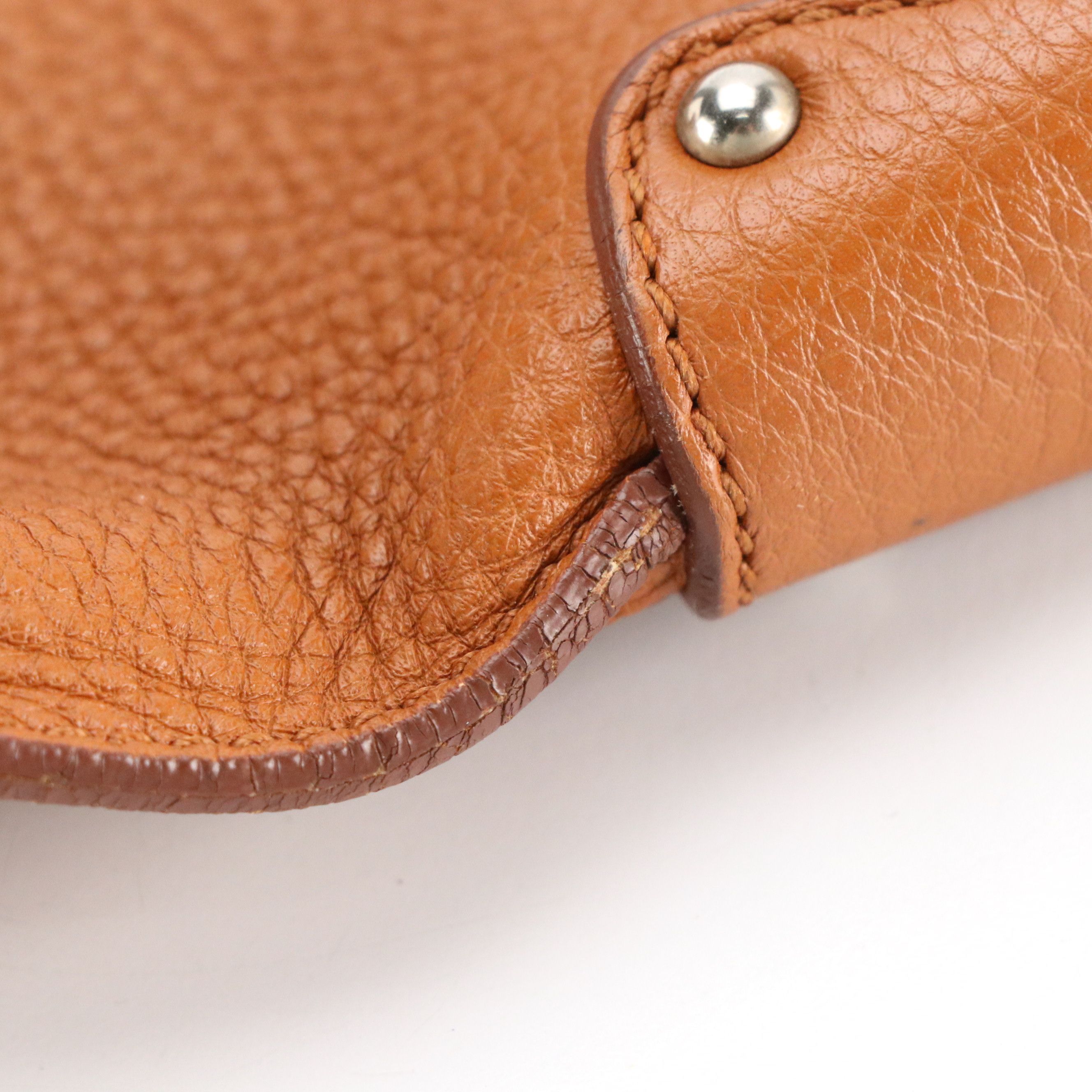 Salvatore Ferragamo Zippered Gancini Hobo Bag in Caramel Brown Grained Calfskin