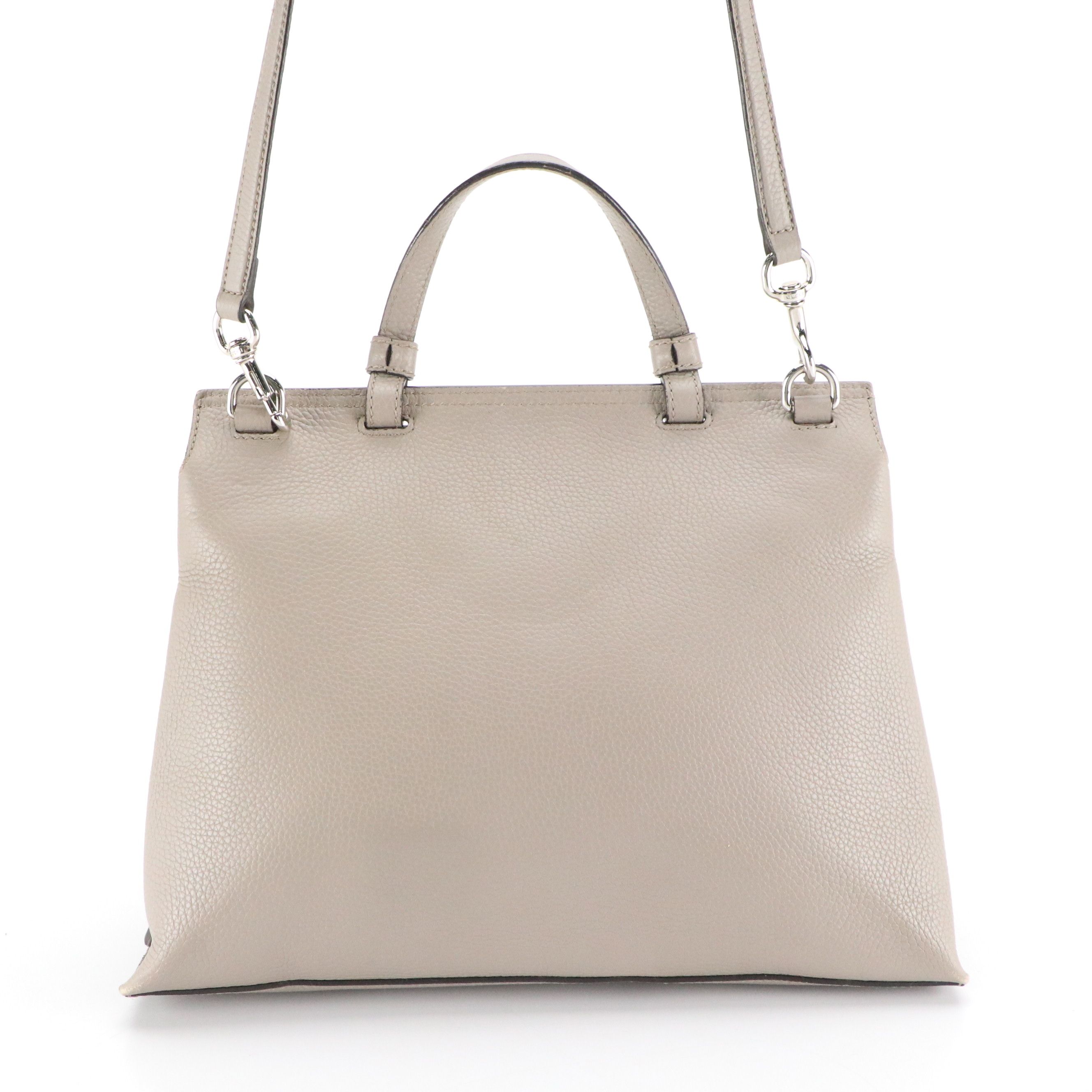Gucci Bamboo Daily Two-Way Bag in Grey Grained Calfskin Leather
