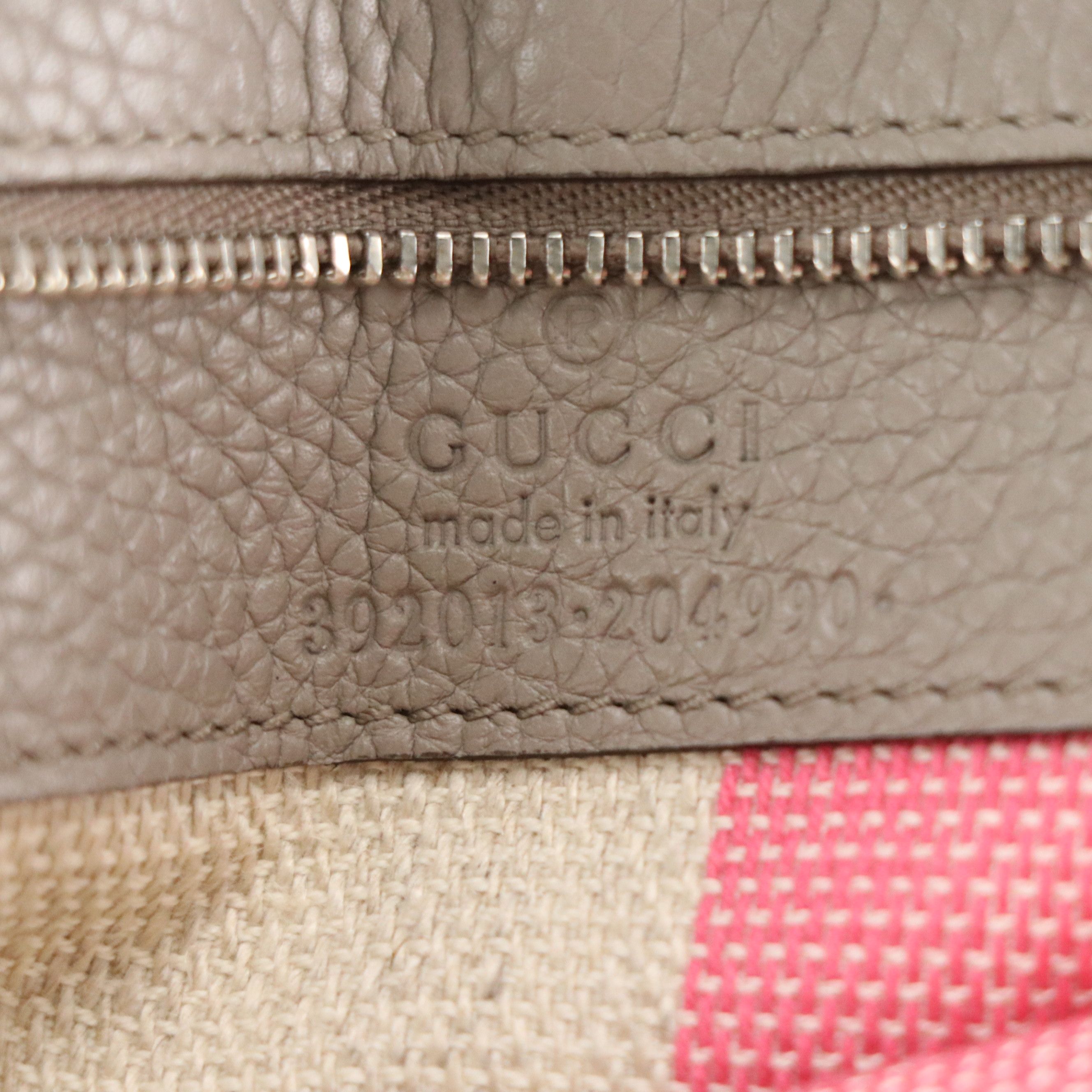 Gucci Bamboo Daily Two-Way Bag in Grey Grained Calfskin Leather
