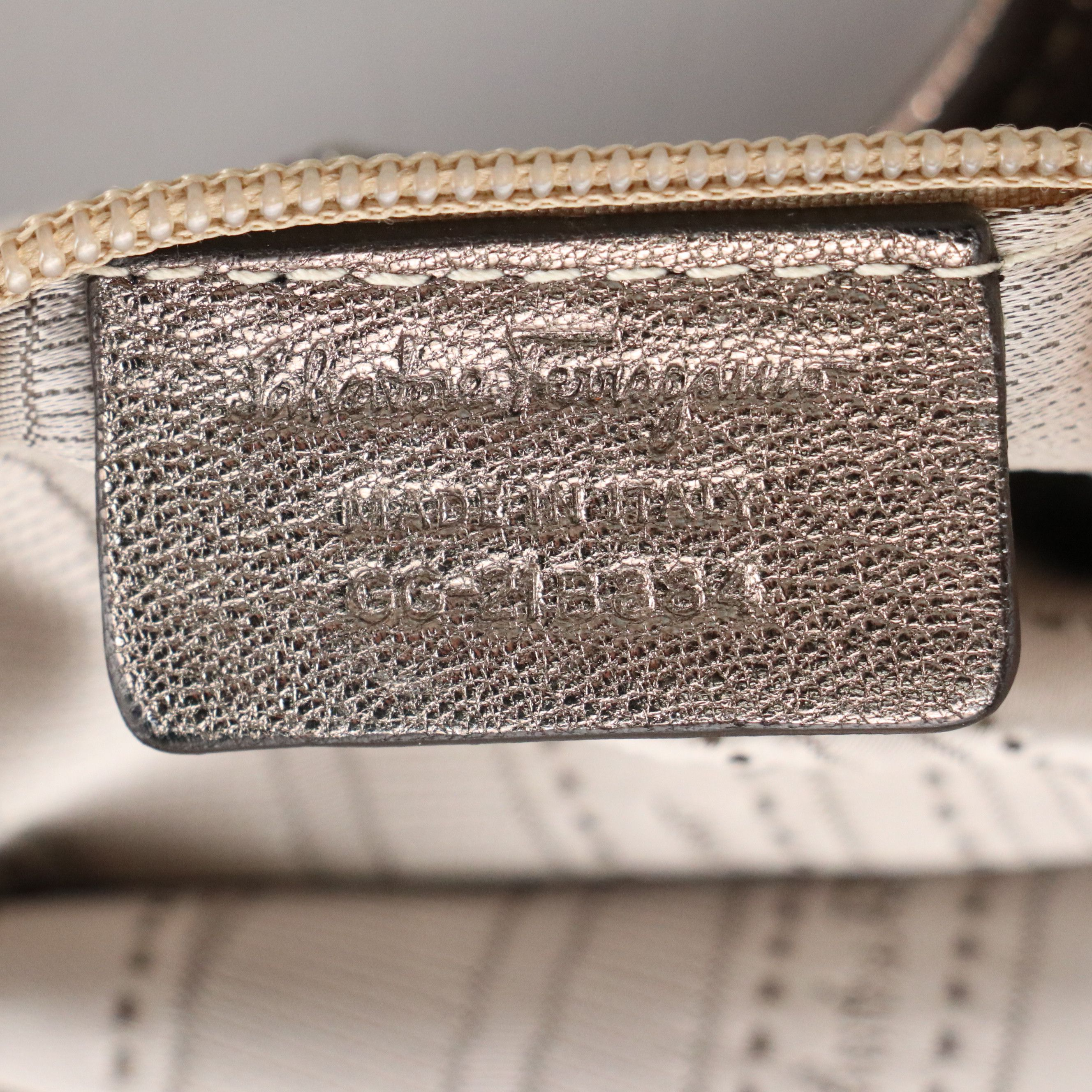 Salvatore Ferragamo Gancini Handle Two-Way Hobo Tote Bag in Metallic Calfskin