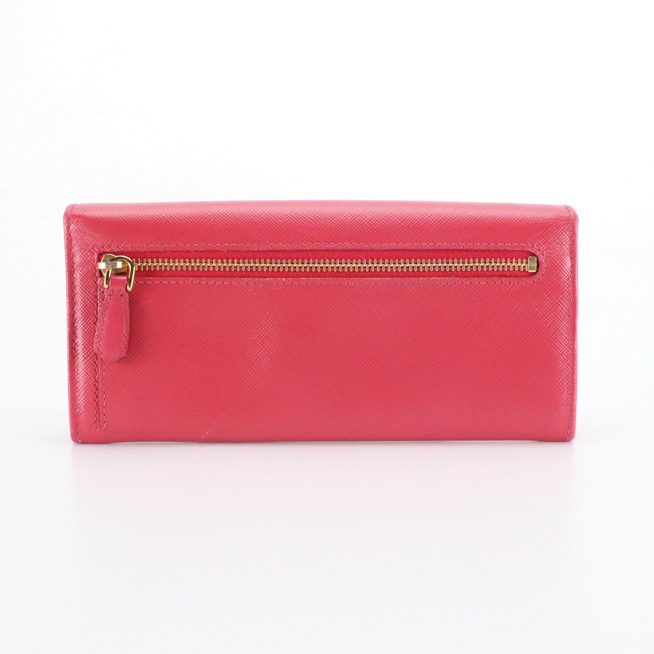 Prada Bow Flap Wallet in Saffiano Leather with Box