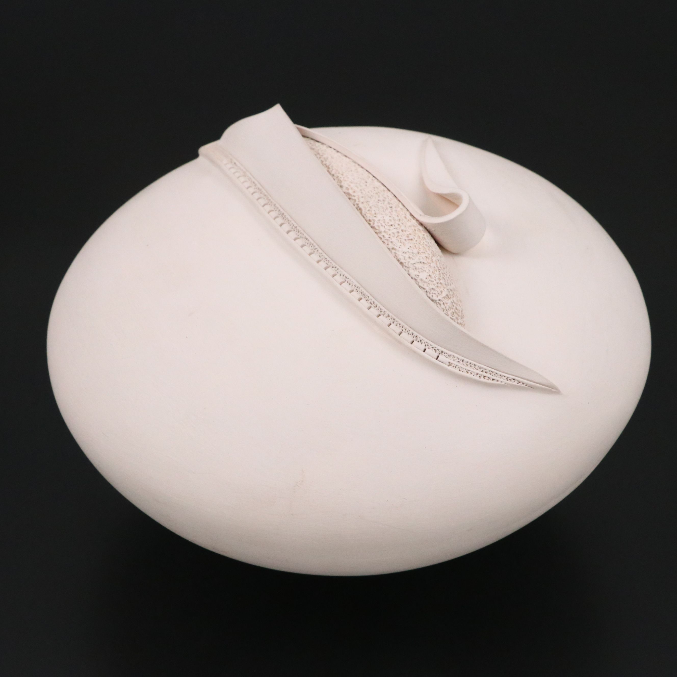 Wilfred Garcia Acoma Pueblo Sculptural Pottery Corn Pot