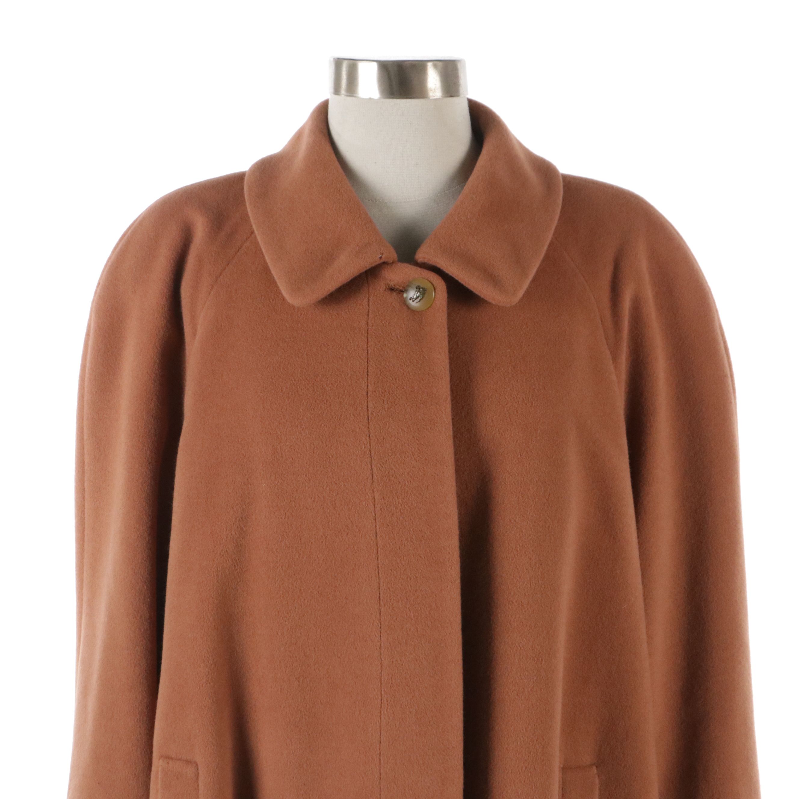 Burberrys Raglan Sleeve Coat in Angora Wool