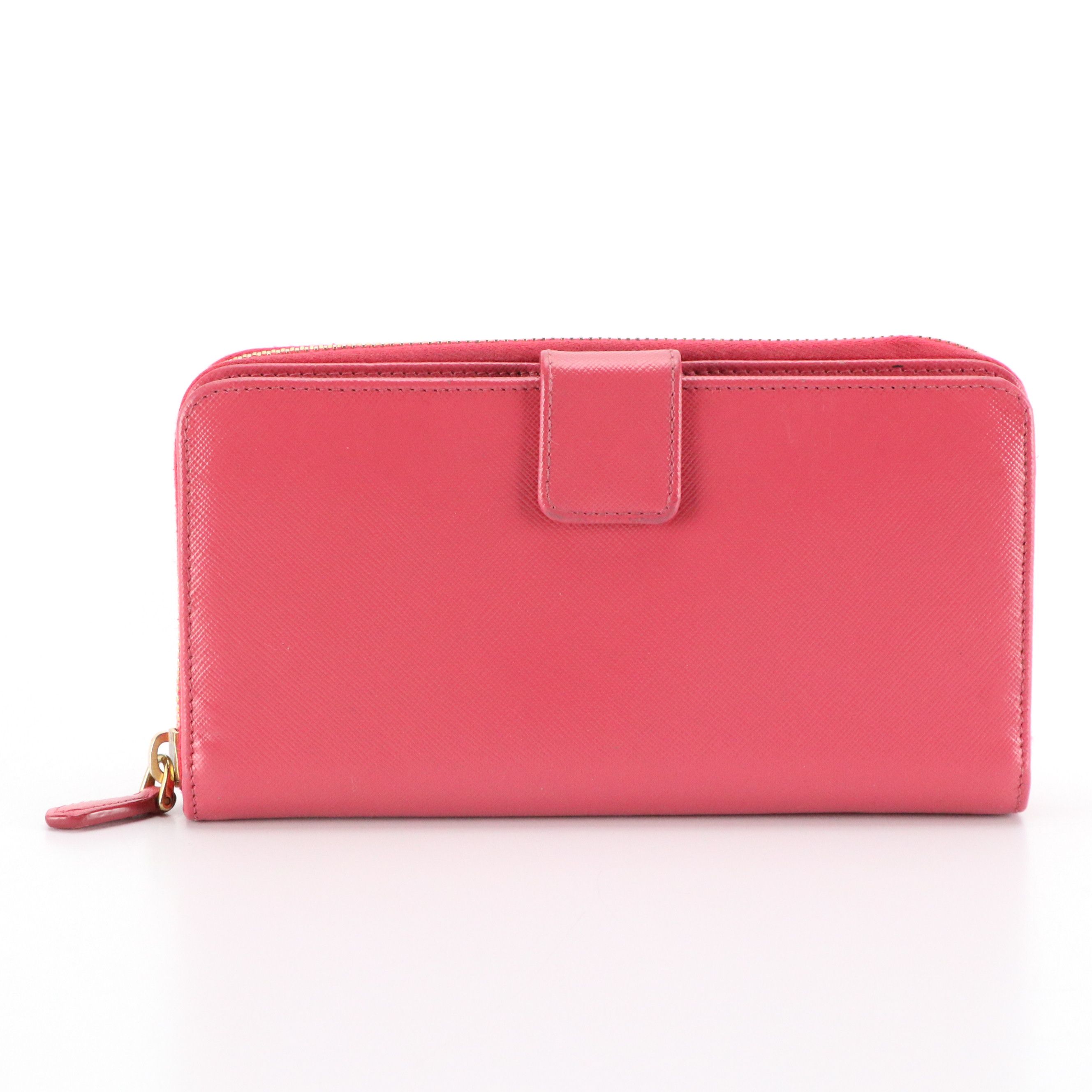 Prada Zip Around Organizer Wallet in Saffiano Leather with Box