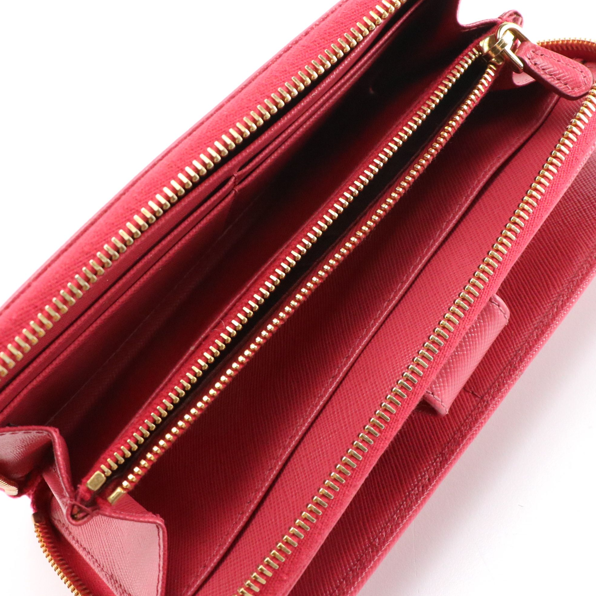 Prada Zip Around Organizer Wallet in Saffiano Leather with Box