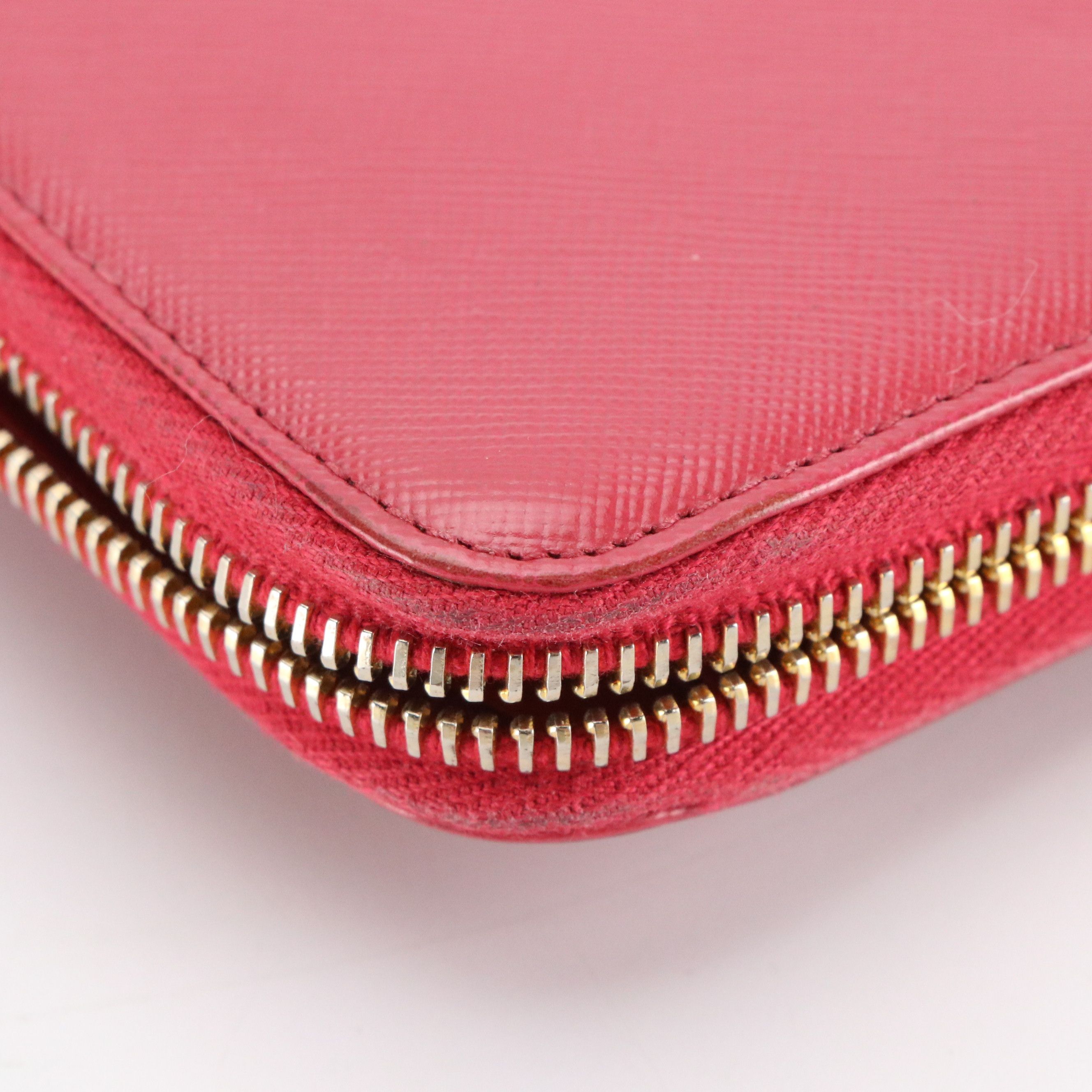 Prada Bow Zip-Around Wallet in Saffiano Leather