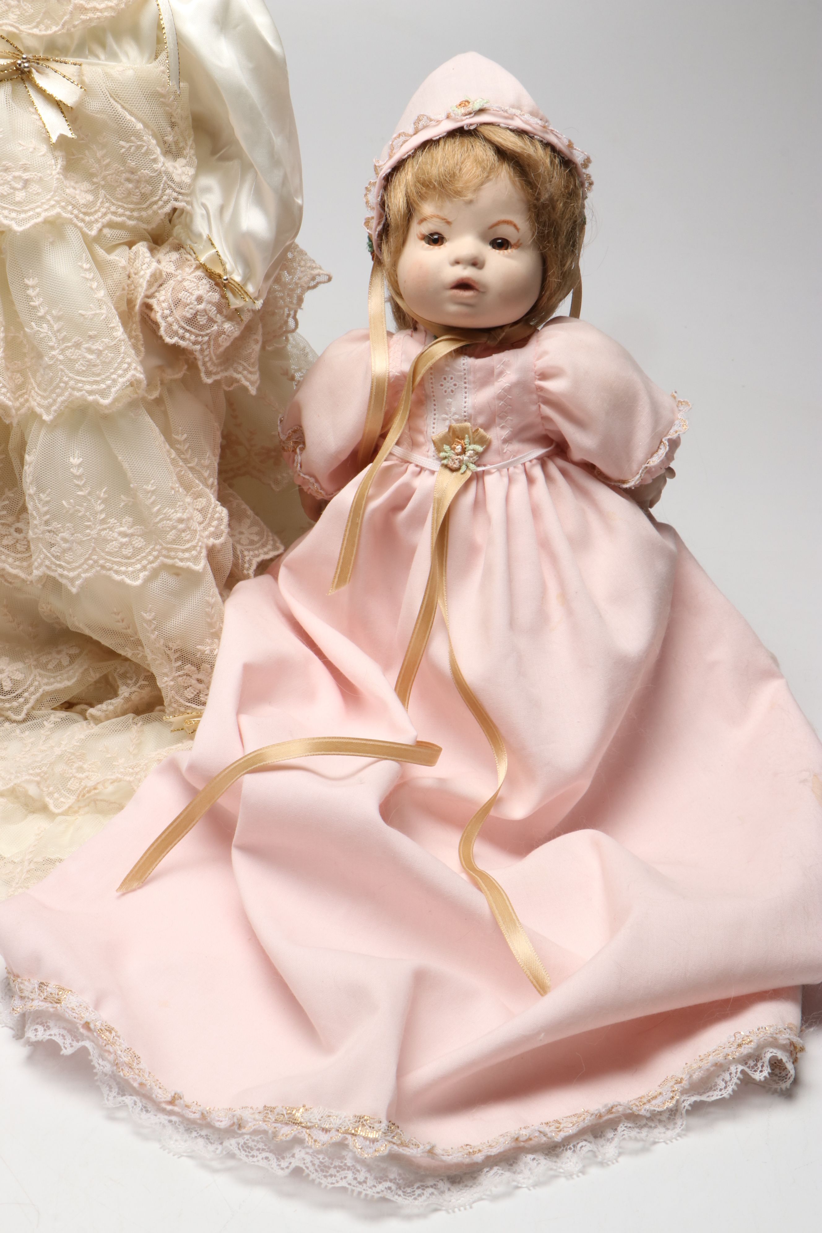Ashton-Drake Galleries "Megan Rose" Plastic Doll with Other Porcelain Baby Dolls