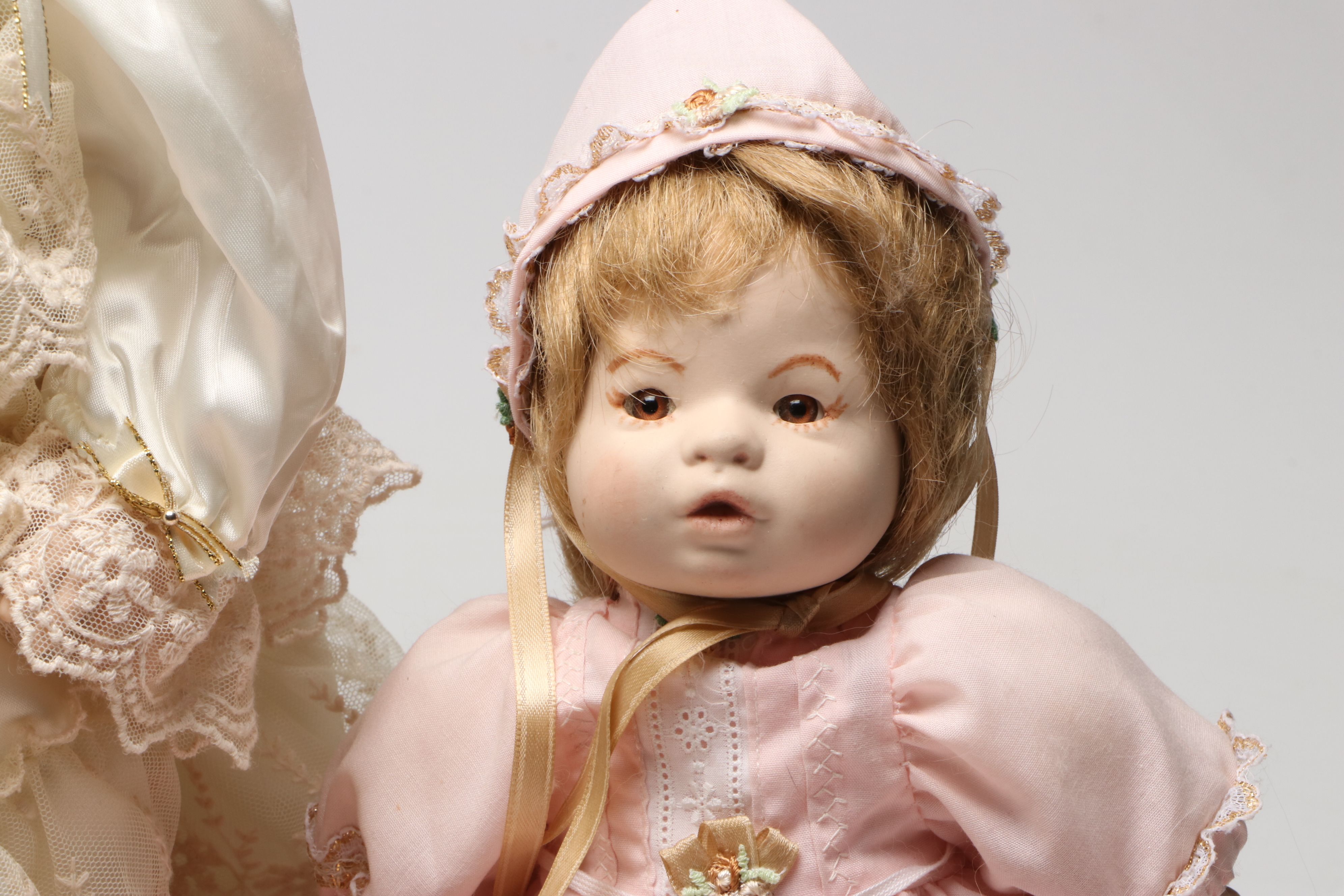 Ashton-Drake Galleries "Megan Rose" Plastic Doll with Other Porcelain Baby Dolls