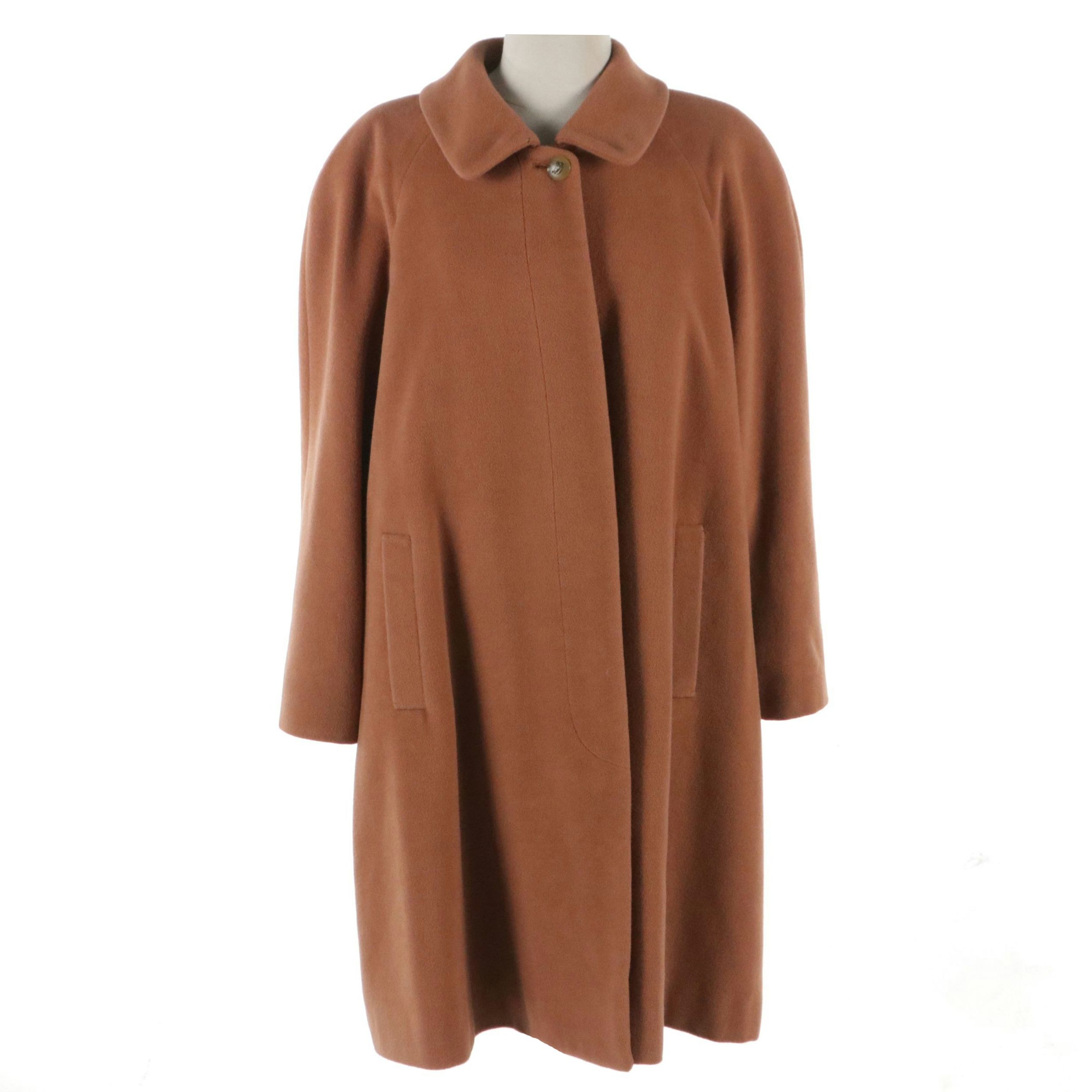 Burberrys Raglan Sleeve Coat in Angora Wool