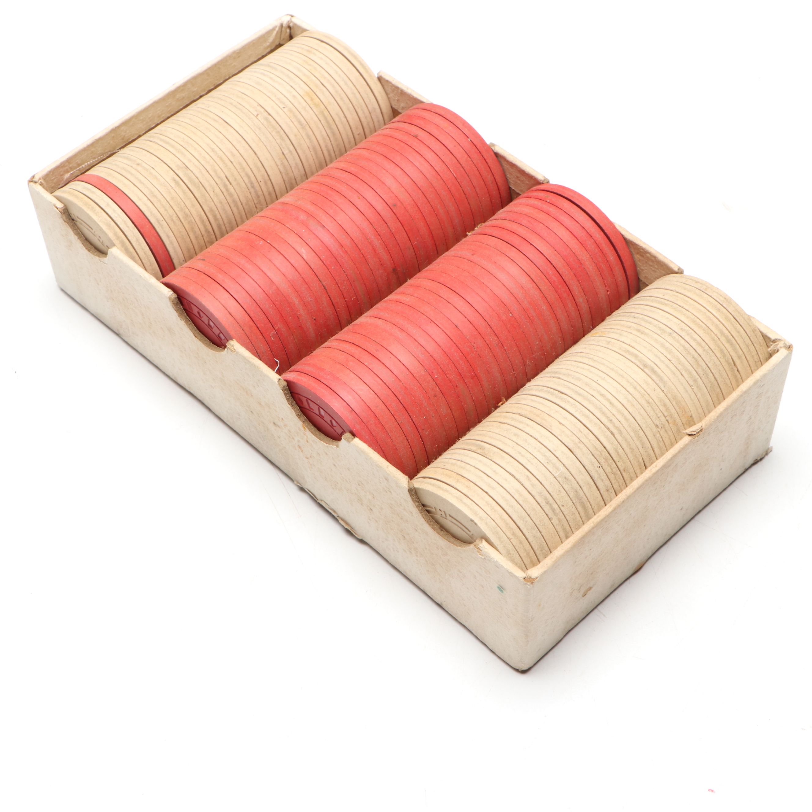 Clay Marbles with Vintage Poker Chips and Caddy