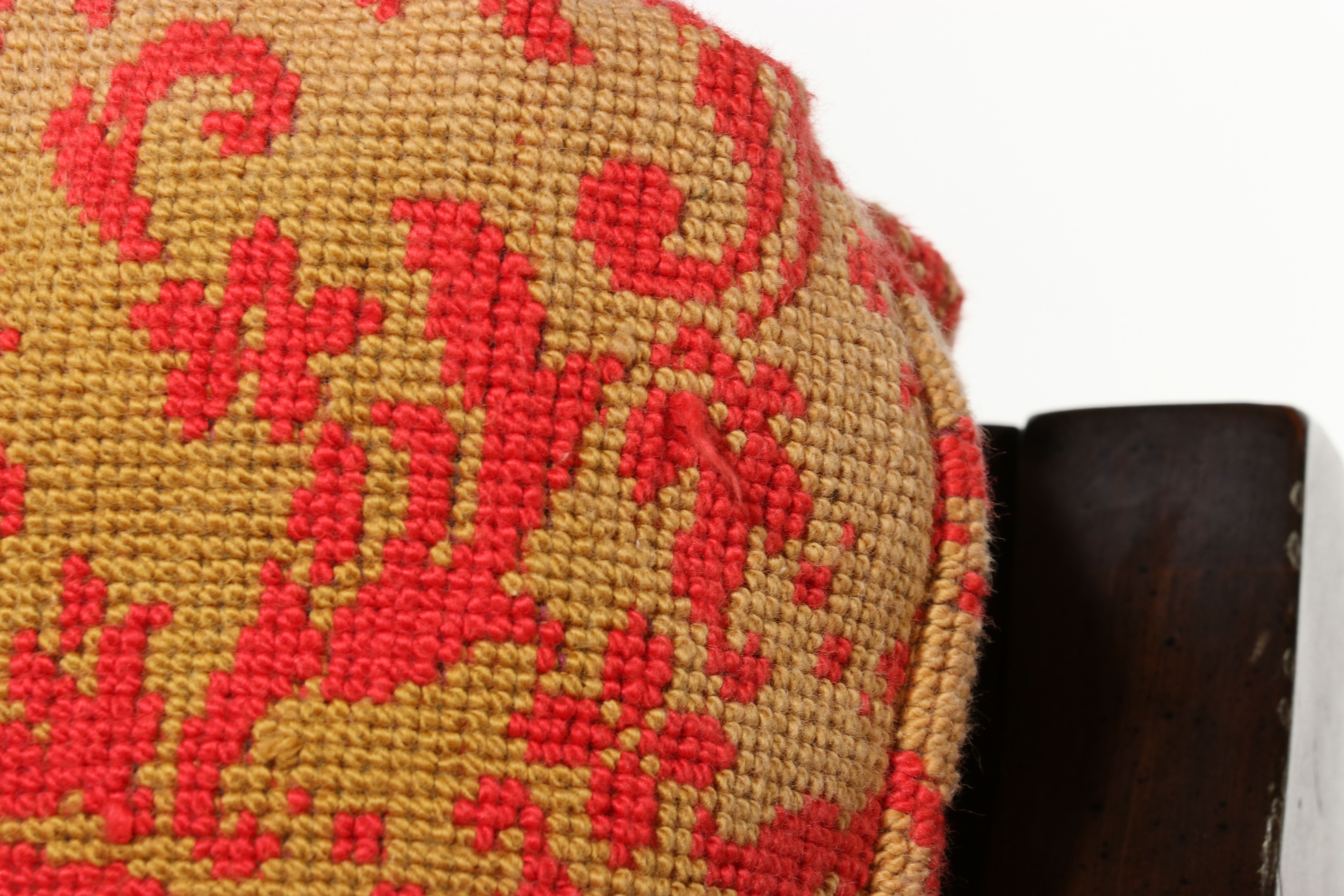 Pair of William and Mary Style Lounge Chairs with Needlepoint Upholstery