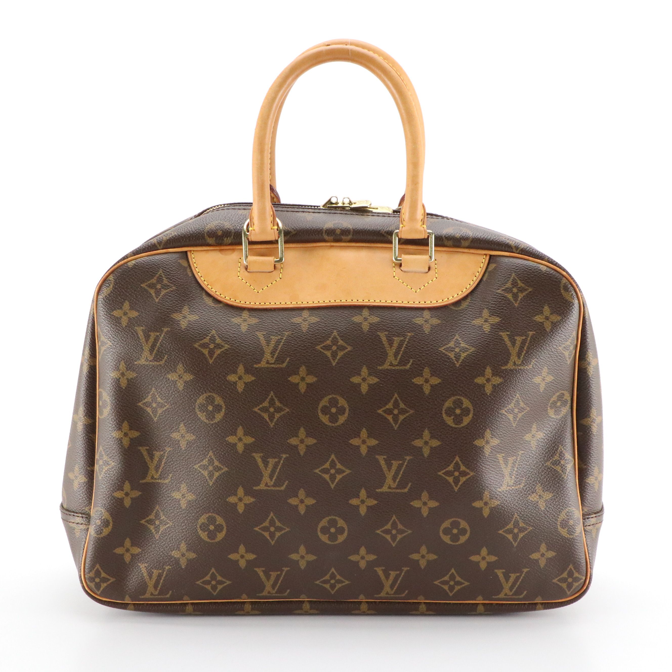 Louis Vuitton Deauville Handbag in Monogram Canvas and Vachetta Leather