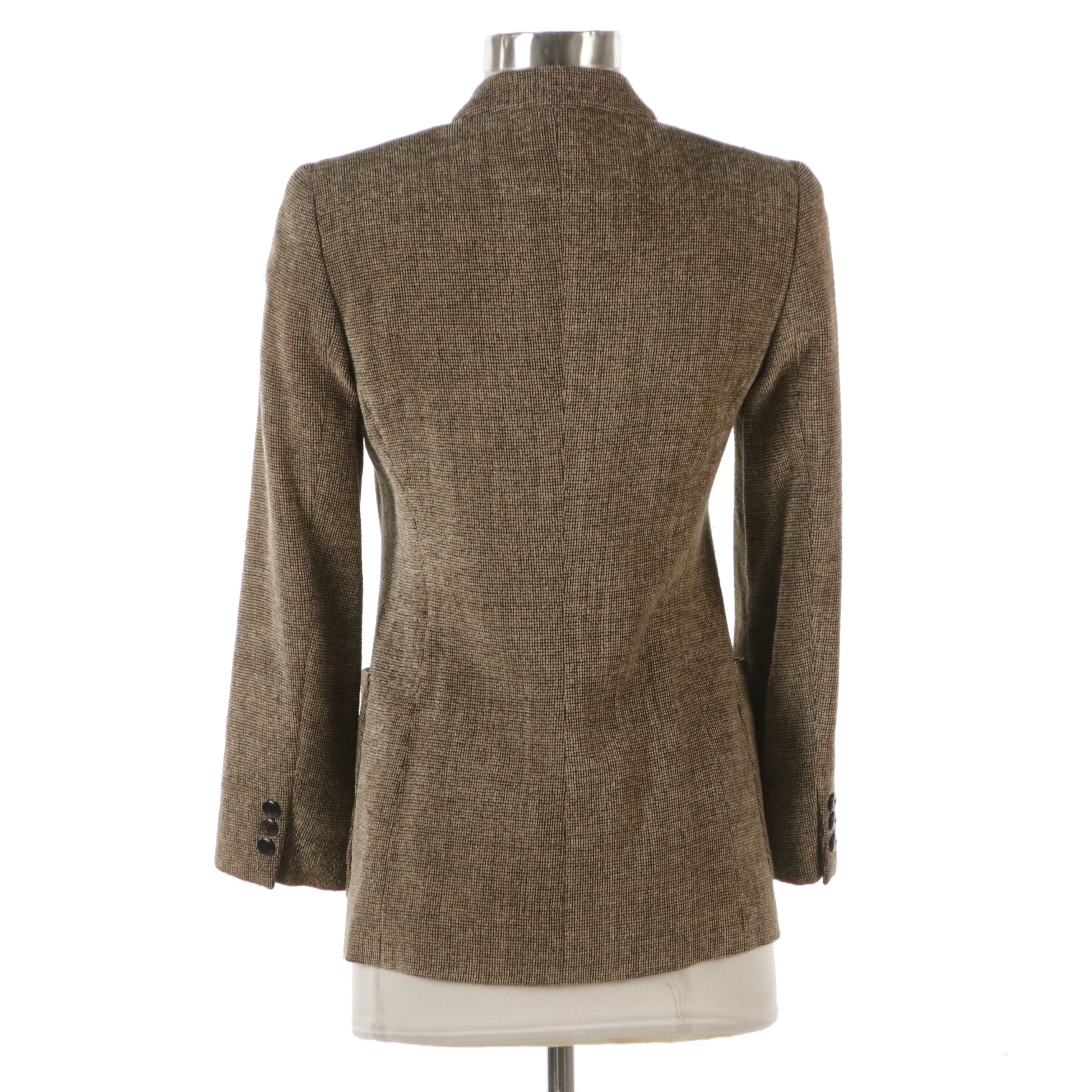 Burberrys Blazer in Textured Rayon/Wool Blend