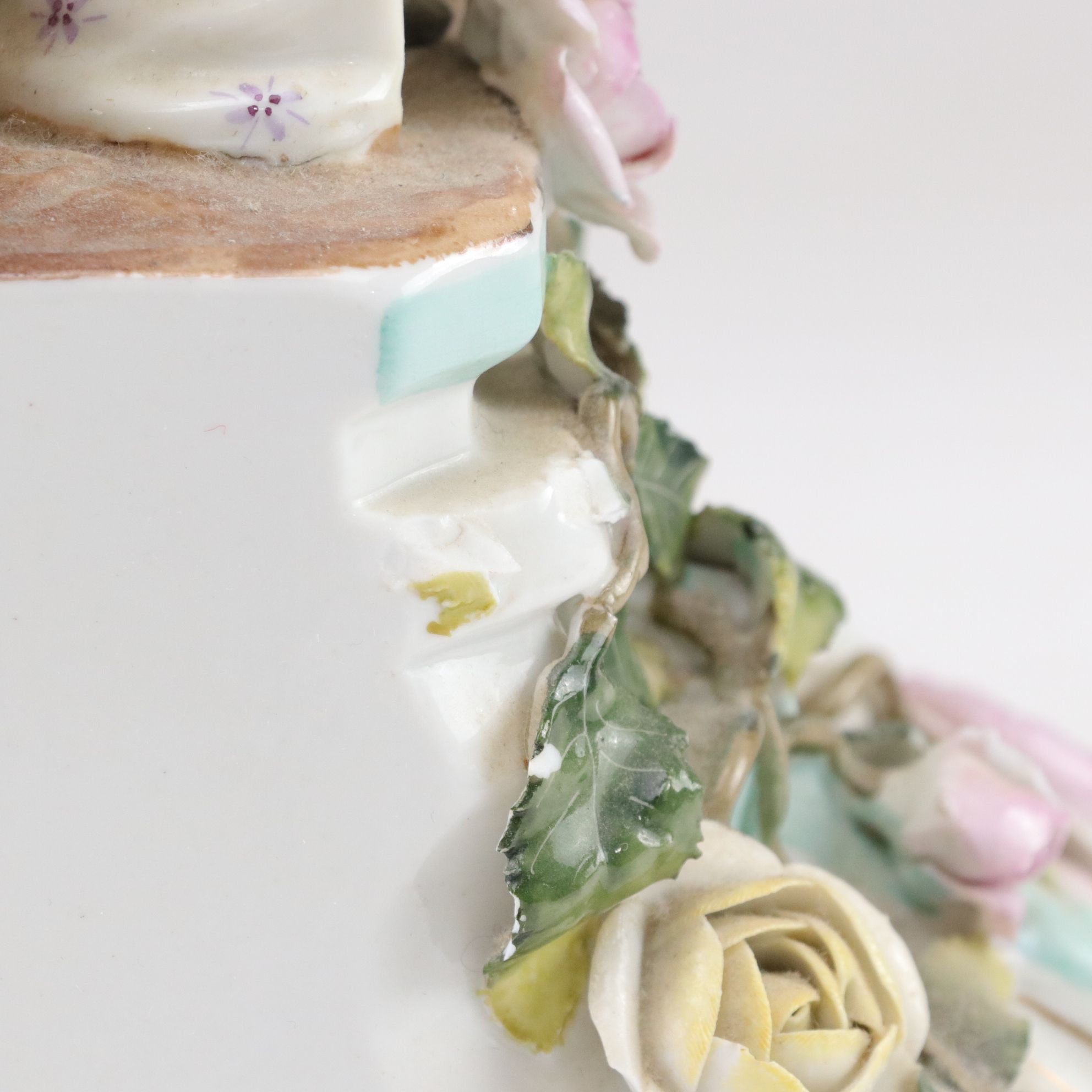 Dresden Style German Porcelain Figural Mantel Clock, Late 19th/Early 20th C.