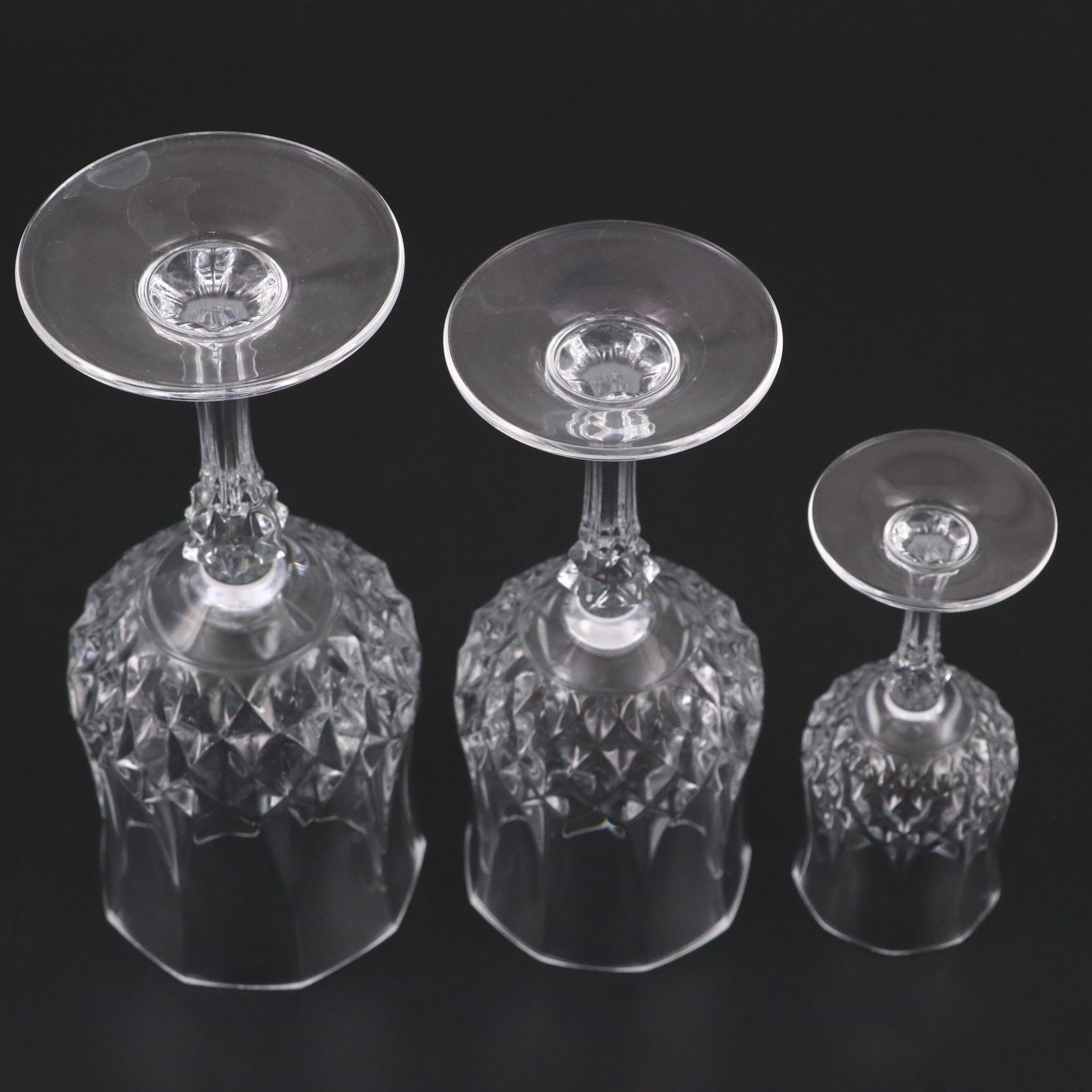 Cristal d'Arques-Durand "Longchamp" Wine, Water, and Cordial Glasses