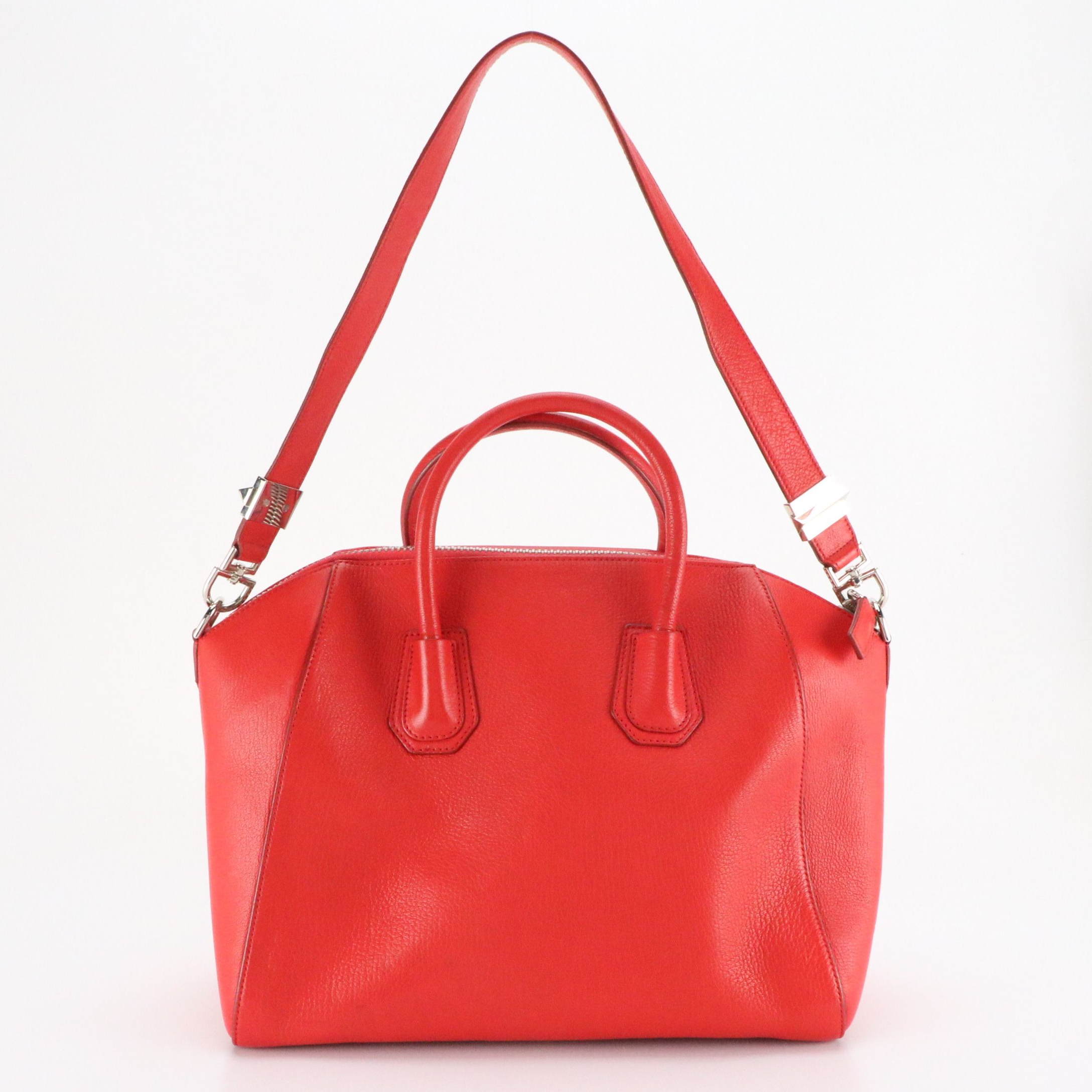 Givenchy Small Antigona Two-Way Bag in Red Grained Goatskin Leather