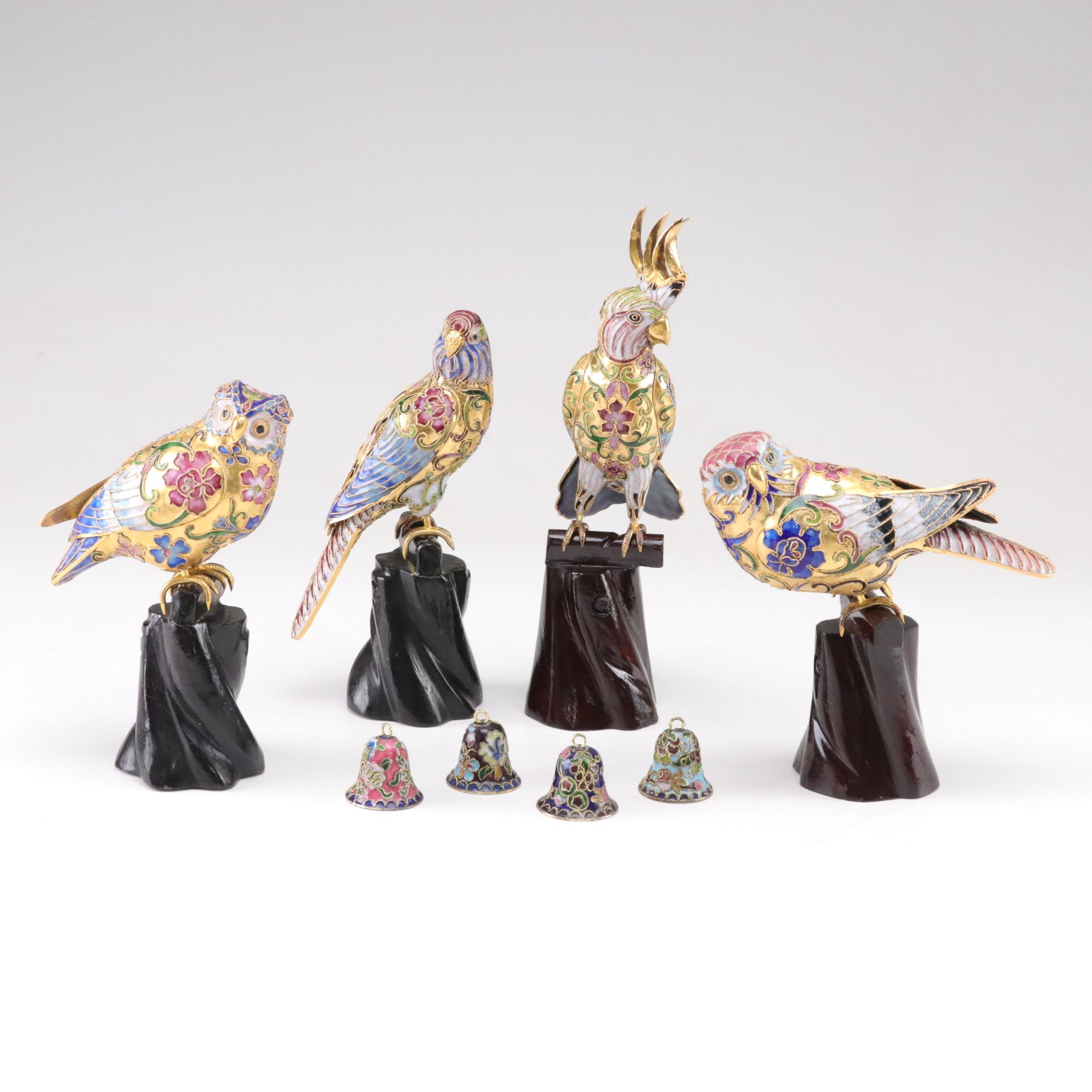 Cloisonné Bird Figurines & Miniature Bells