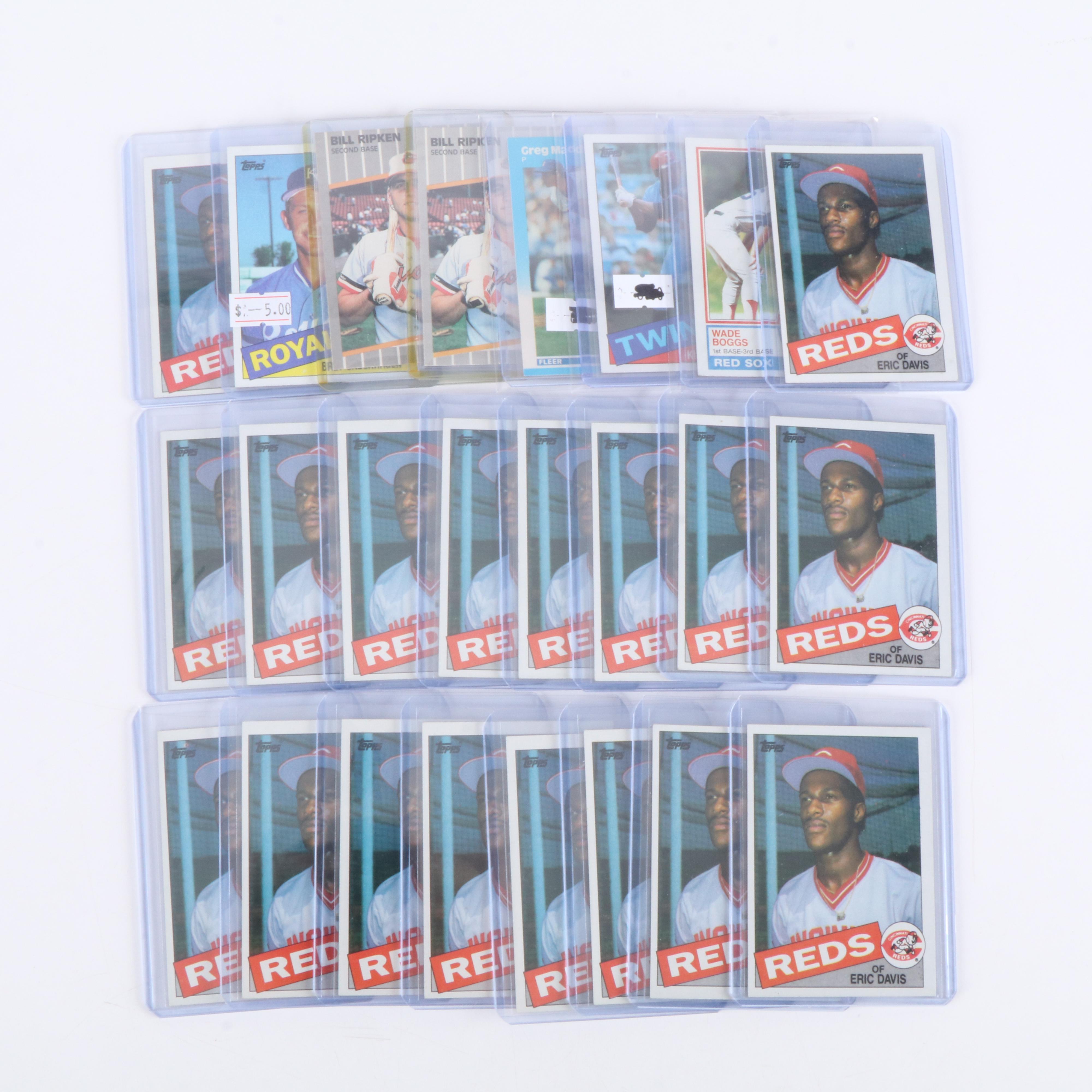 Eric Davis, Wade Boggs, Billy Ripken, and More Rookie Baseball Cards, 1980s