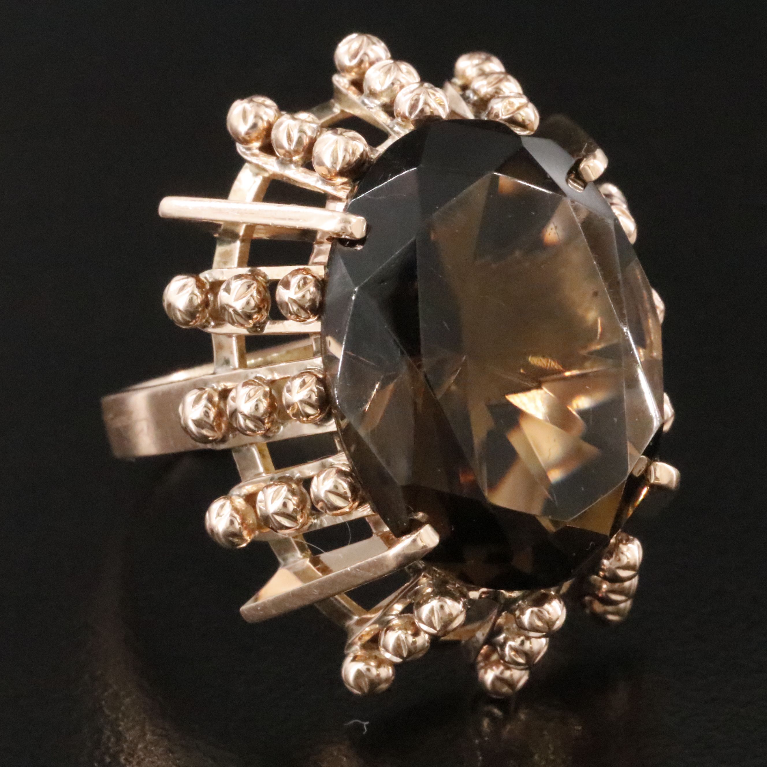 10K 17.50 CT Smoky Quartz Ring