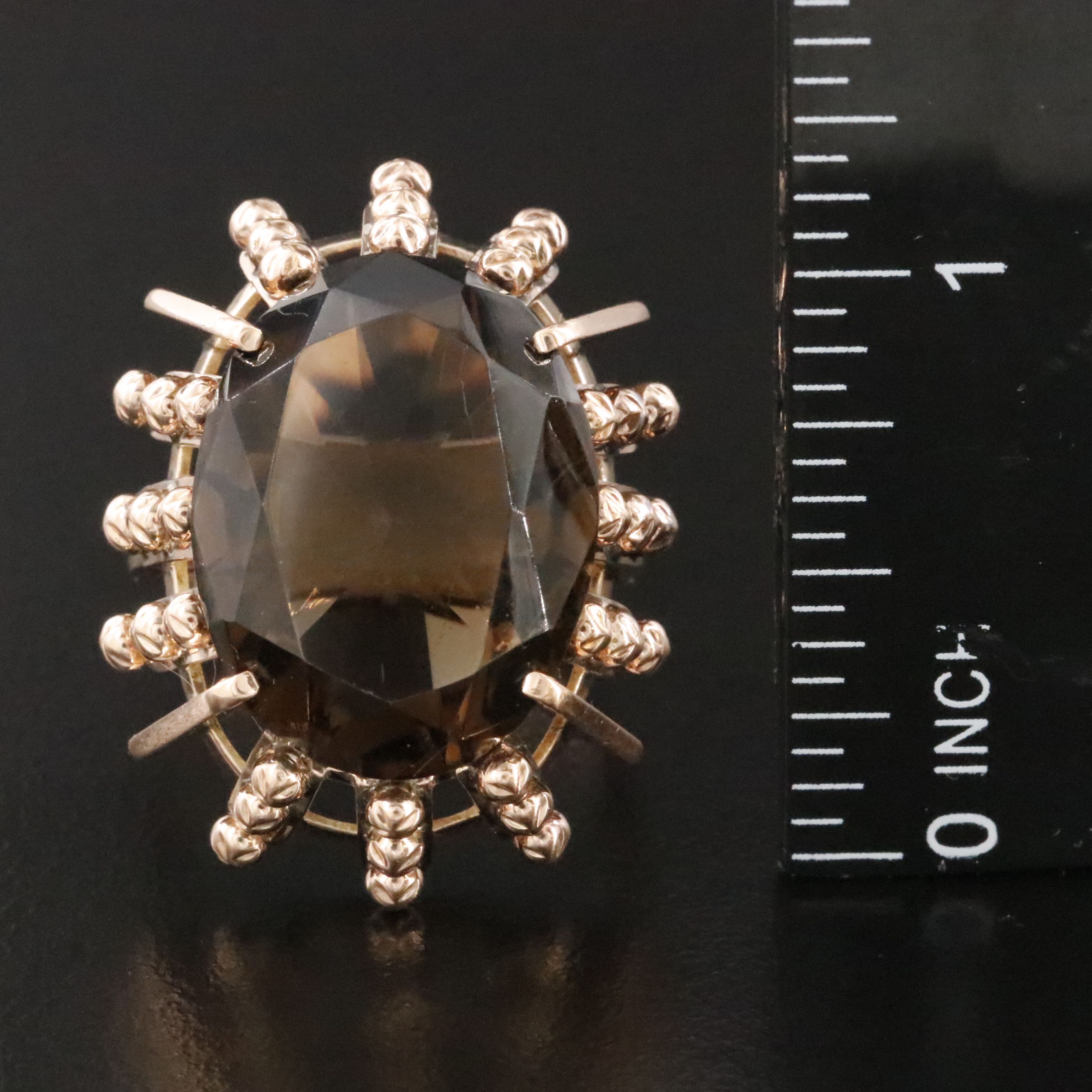 10K 17.50 CT Smoky Quartz Ring