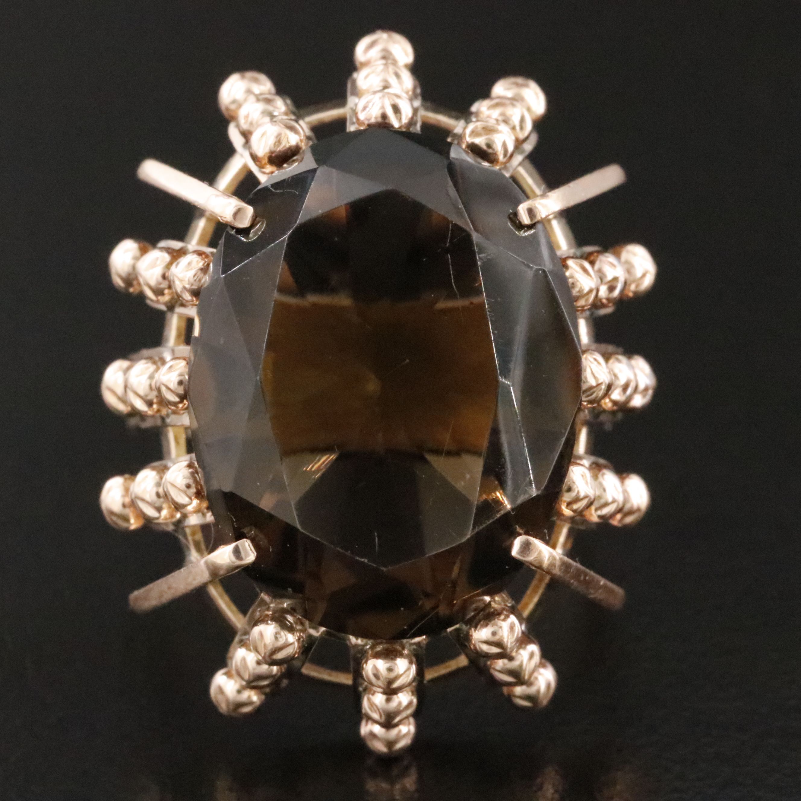 10K 17.50 CT Smoky Quartz Ring