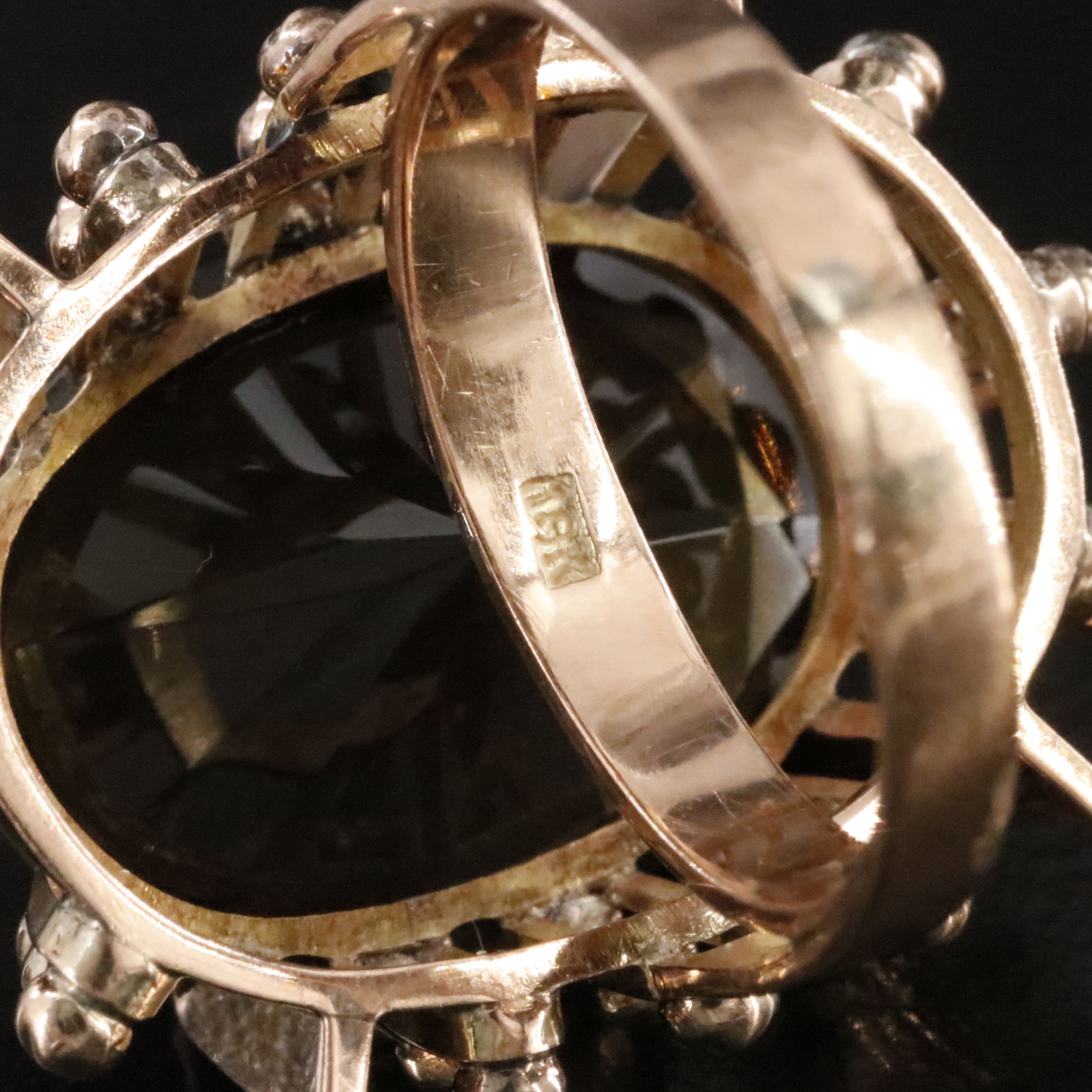 10K 17.50 CT Smoky Quartz Ring