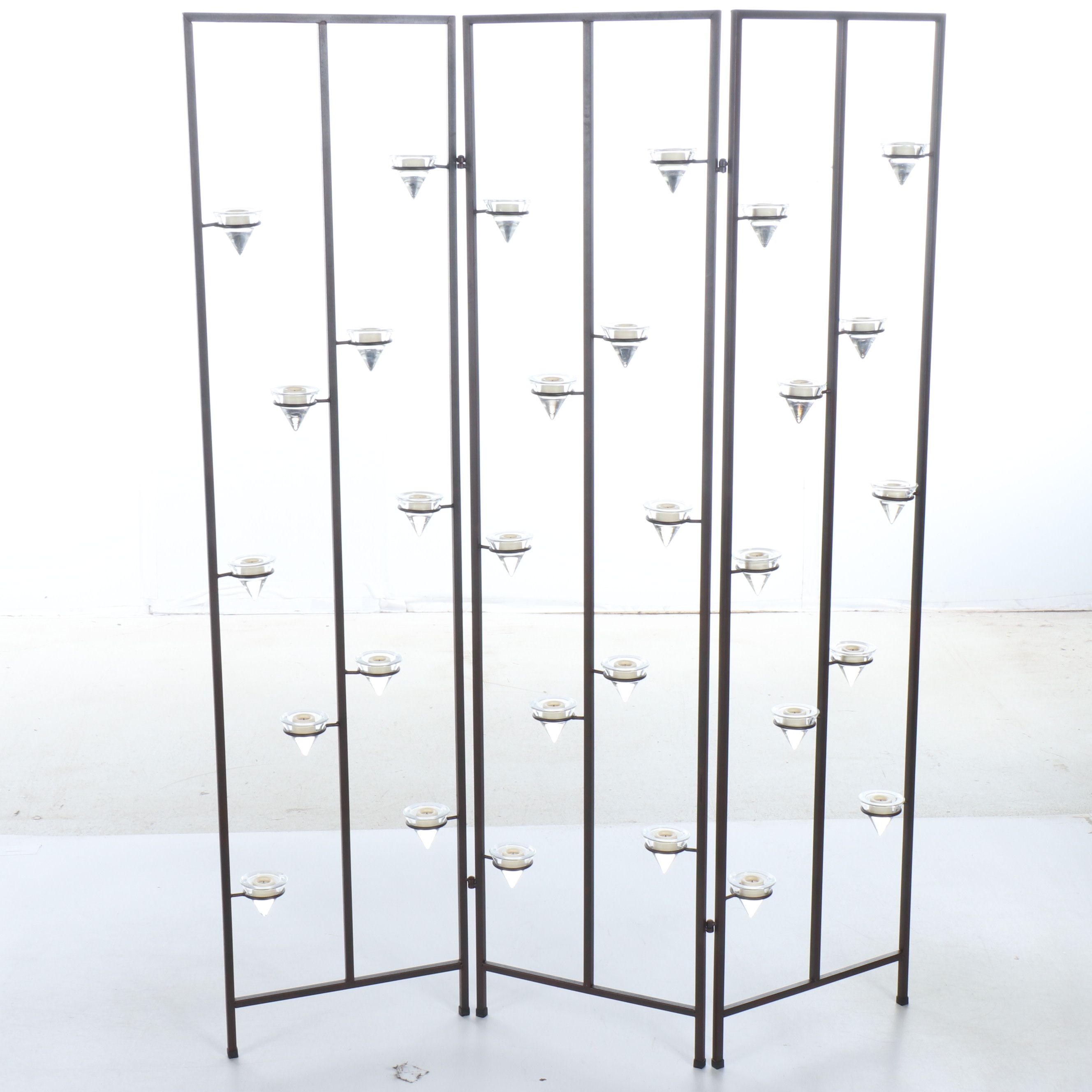 Folding Votive Holder Screen with Tea Lights