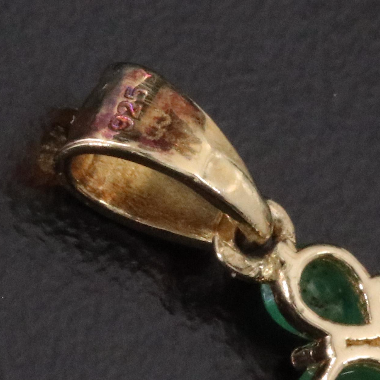 Sterling Emerald Cross Pendant