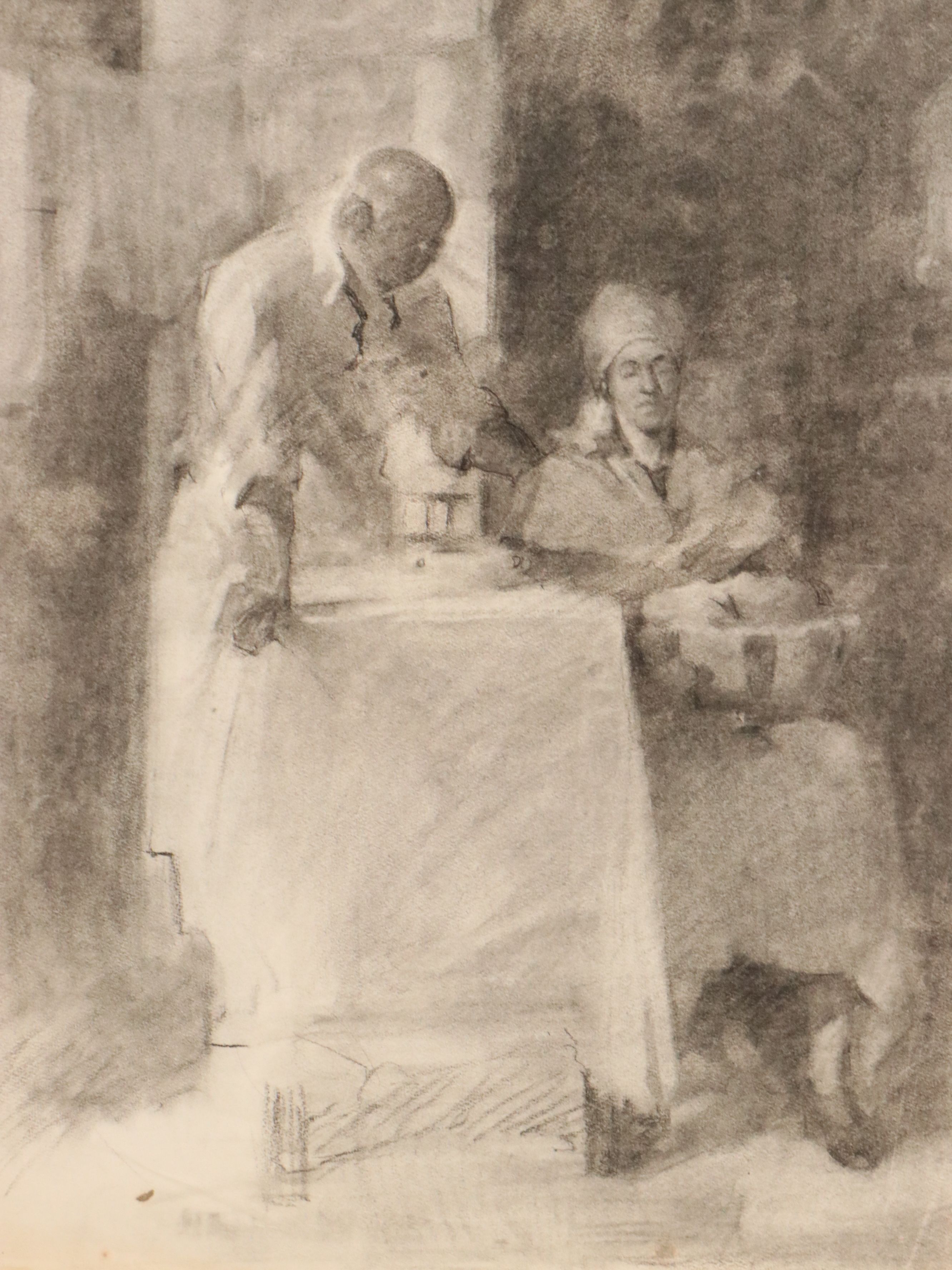 Gertrude Horton Domestic Scene Charcoal Drawings, Circa 1935