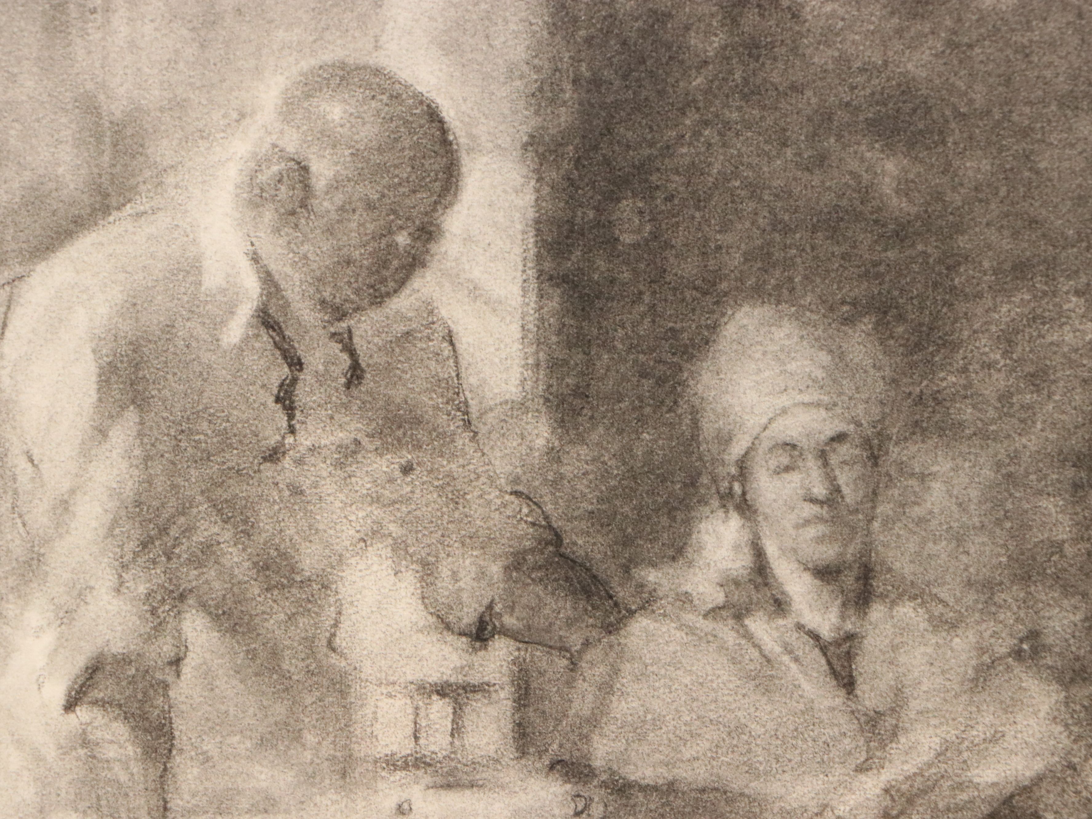 Gertrude Horton Domestic Scene Charcoal Drawings, Circa 1935