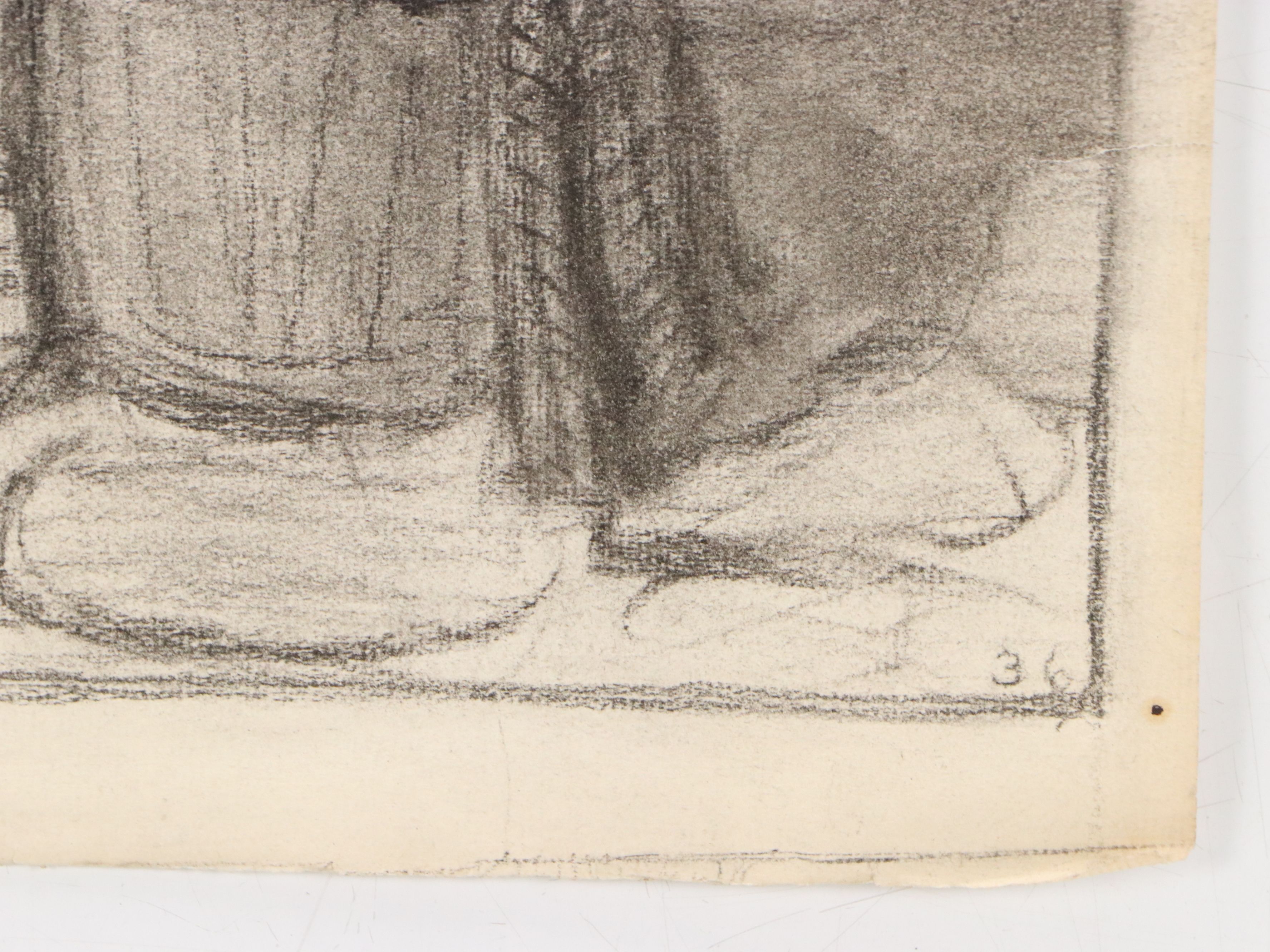 Gertrude Horton Domestic Scene Charcoal Drawings, Circa 1935