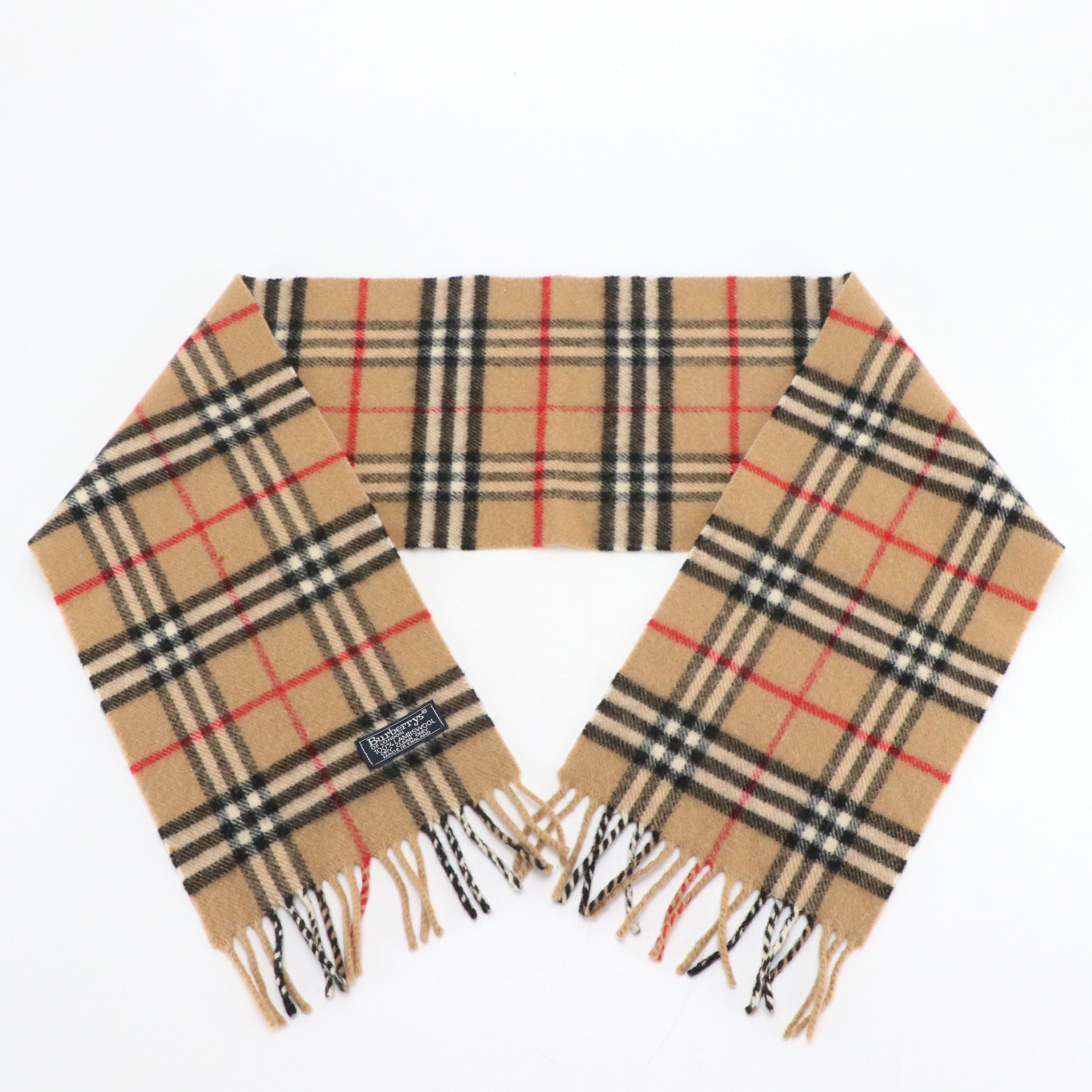 Burberrys House Check Lambswool Fringed Scarf