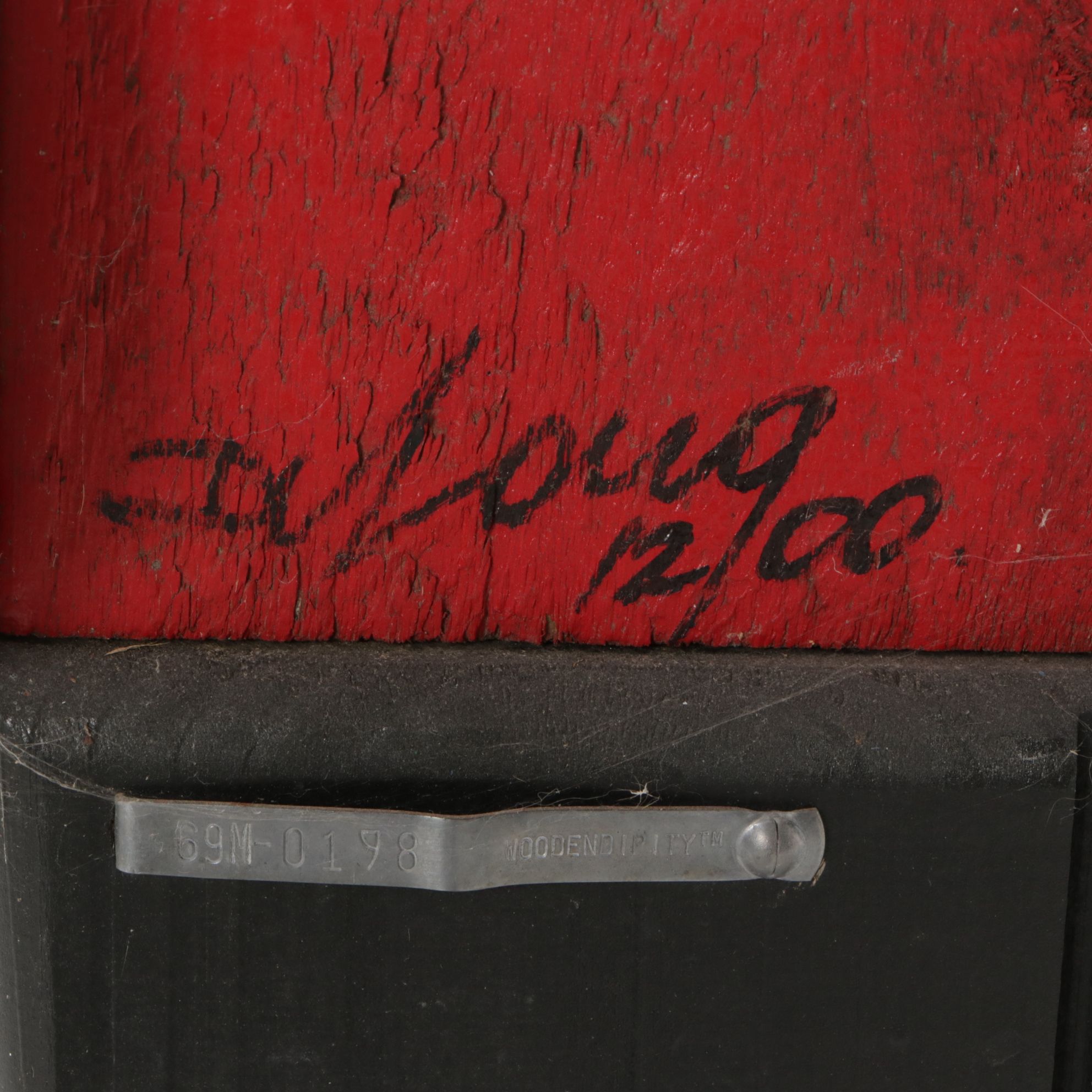 Woodendipity Painted and Carved Wood French Butler Tray Table, Signed "DuLong"