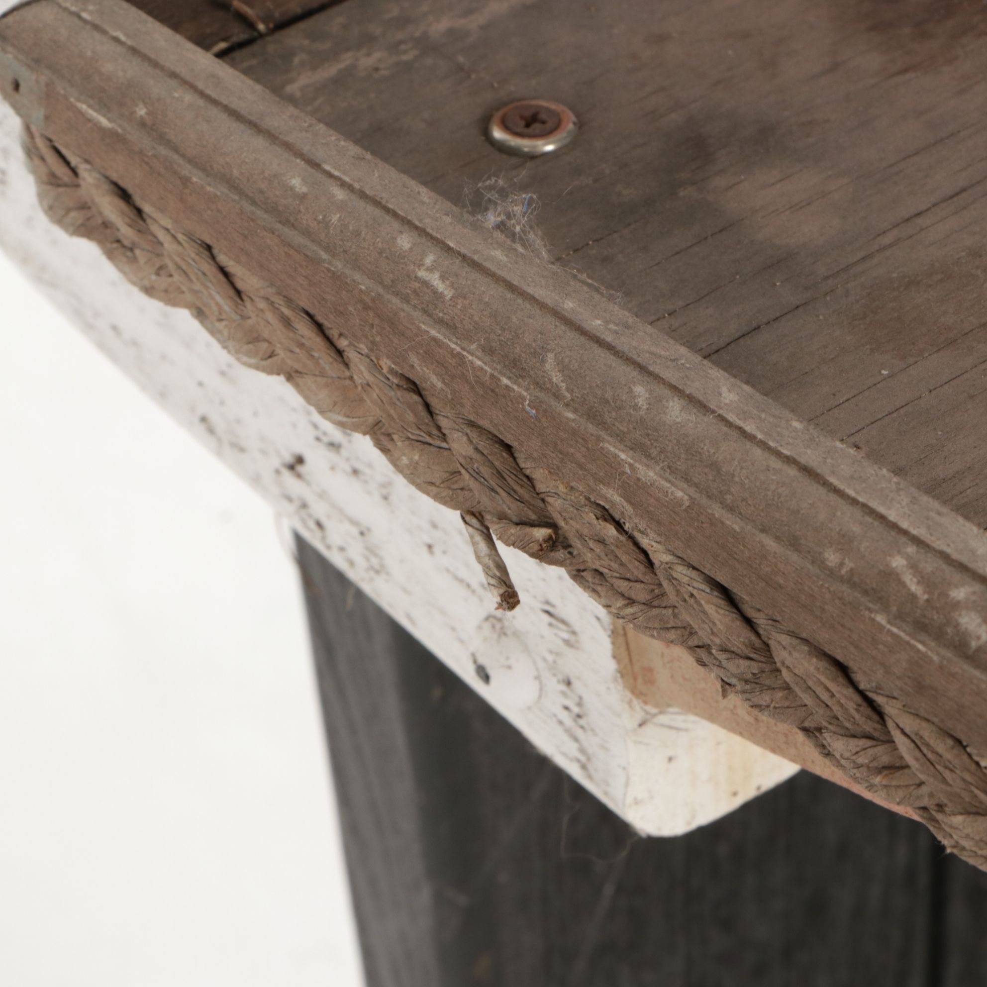 Woodendipity Painted and Carved Wood French Butler Tray Table, Signed "DuLong"