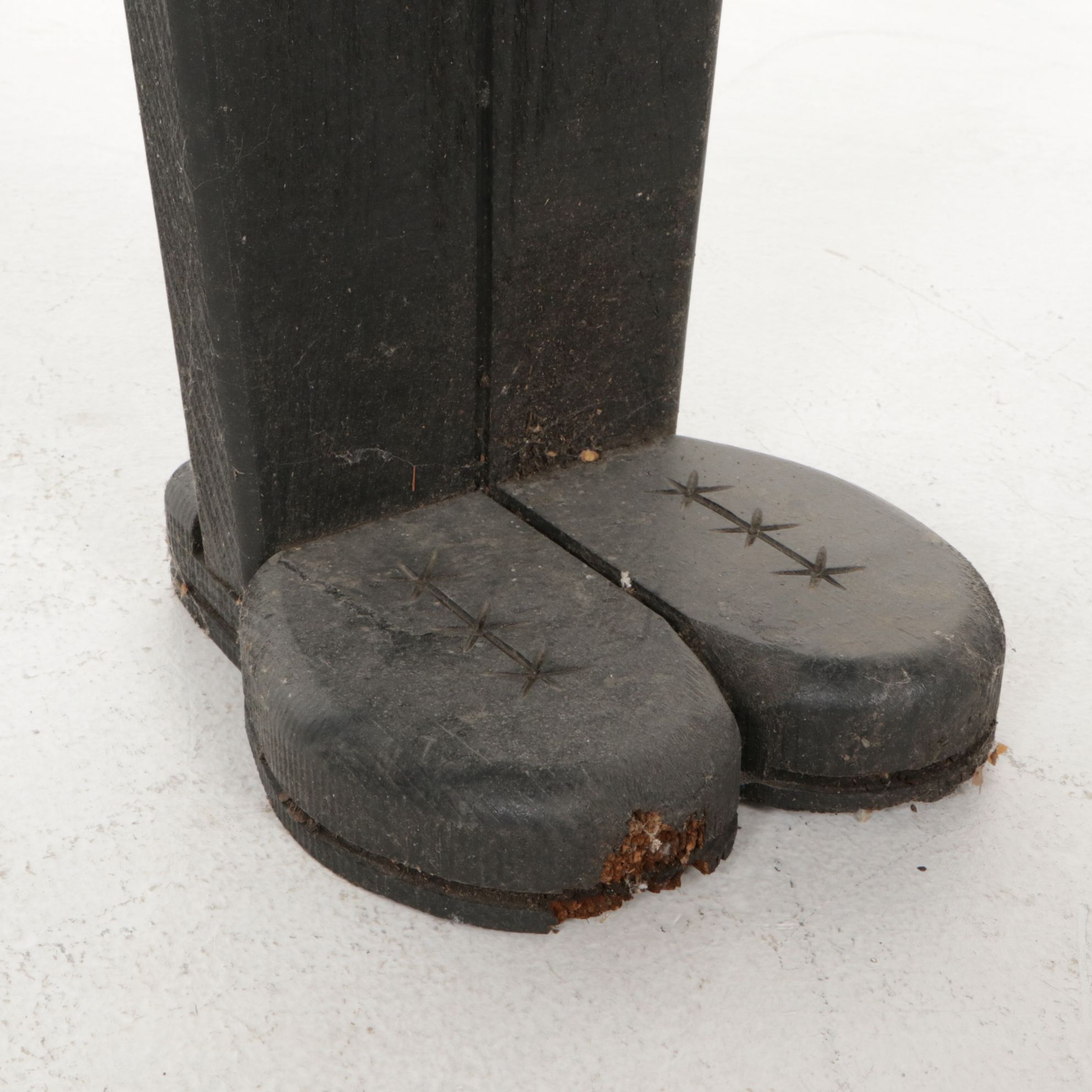 Woodendipity Painted and Carved Wood French Butler Tray Table, Signed "DuLong"