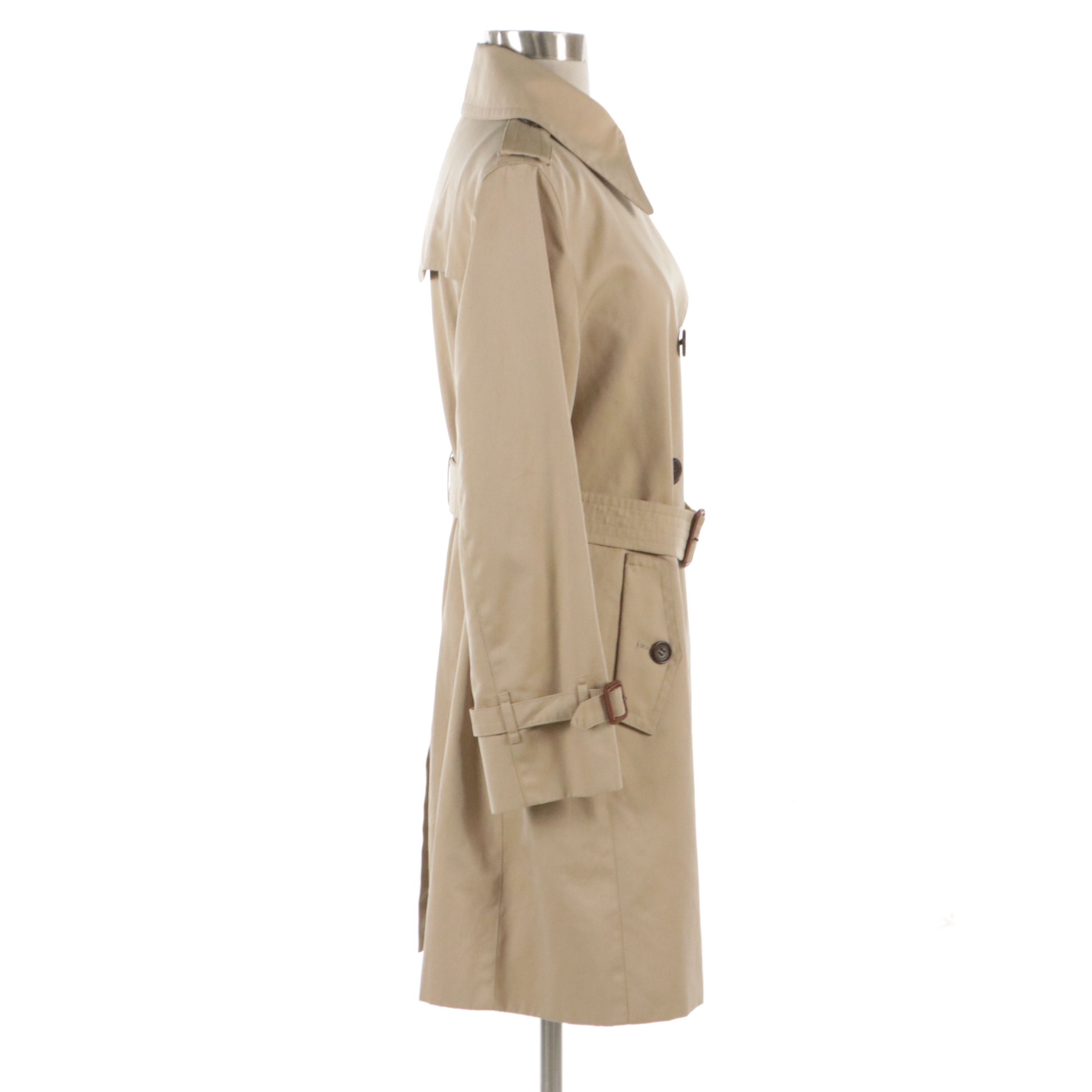 Burberry London Double-Breasted Cotton Trench Coat with Buffalo Horn Buttons