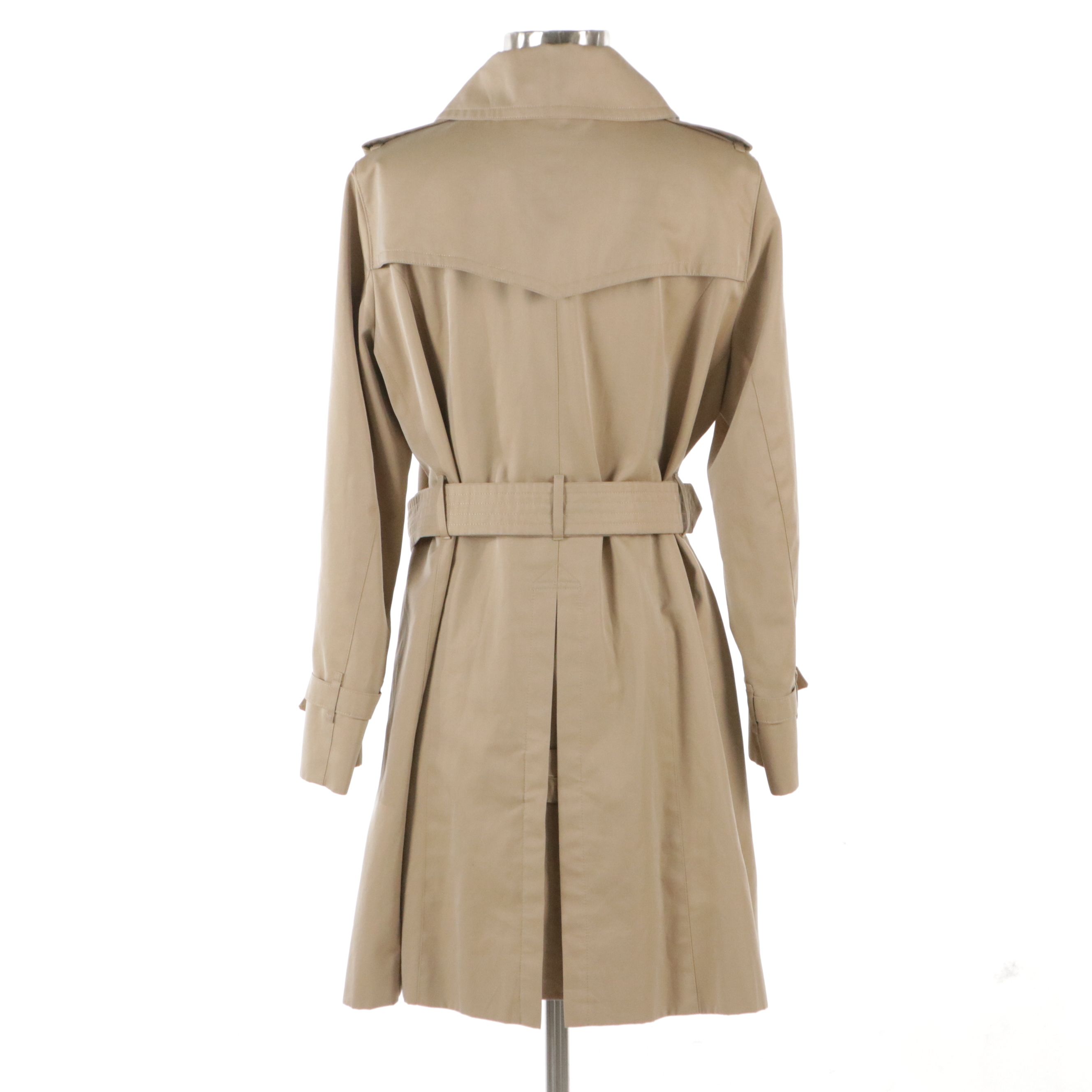 Burberry London Double-Breasted Cotton Trench Coat with Buffalo Horn Buttons