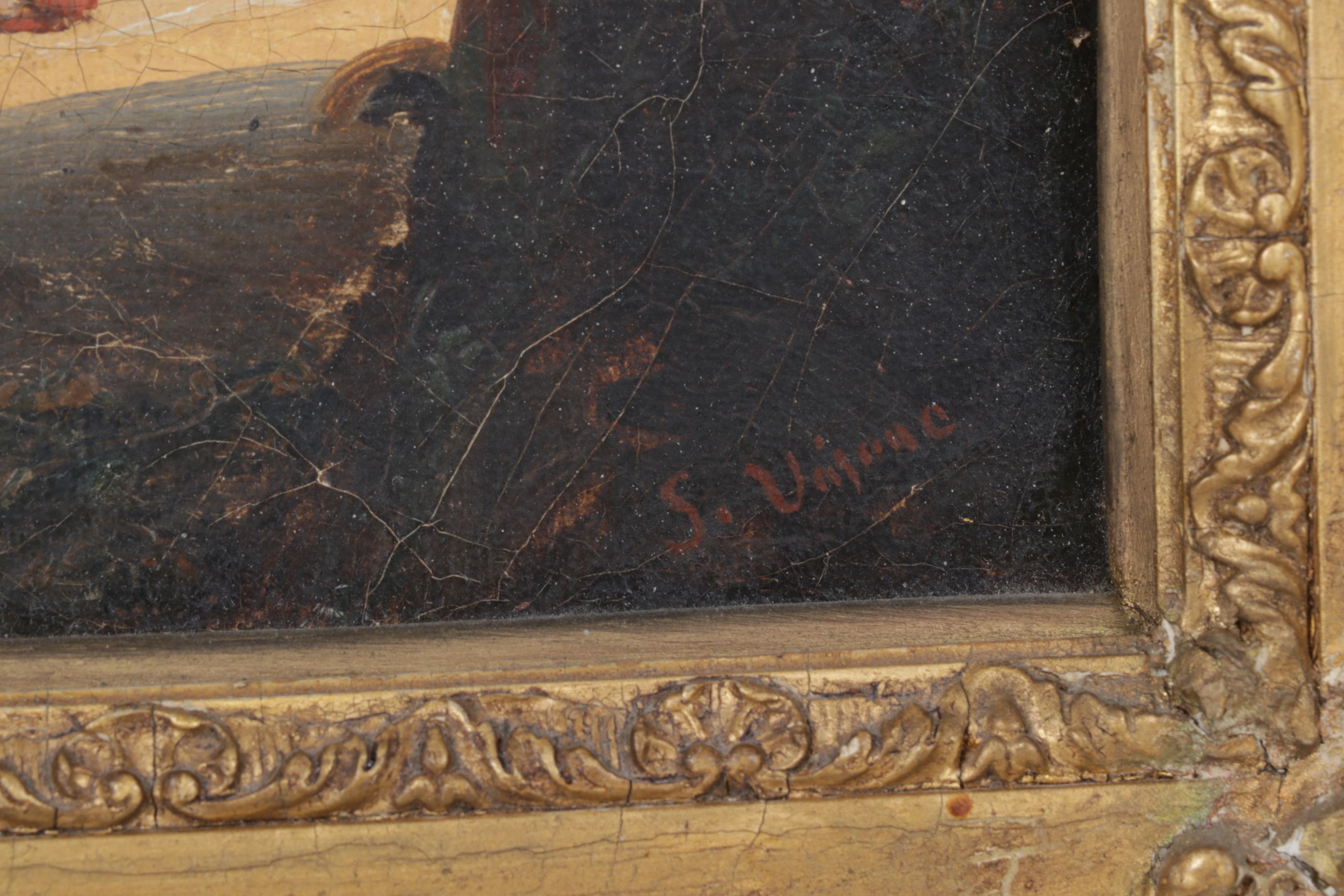 Landscape Oil Painting Of Shaded European Backroads, Early/Mid-20th Century